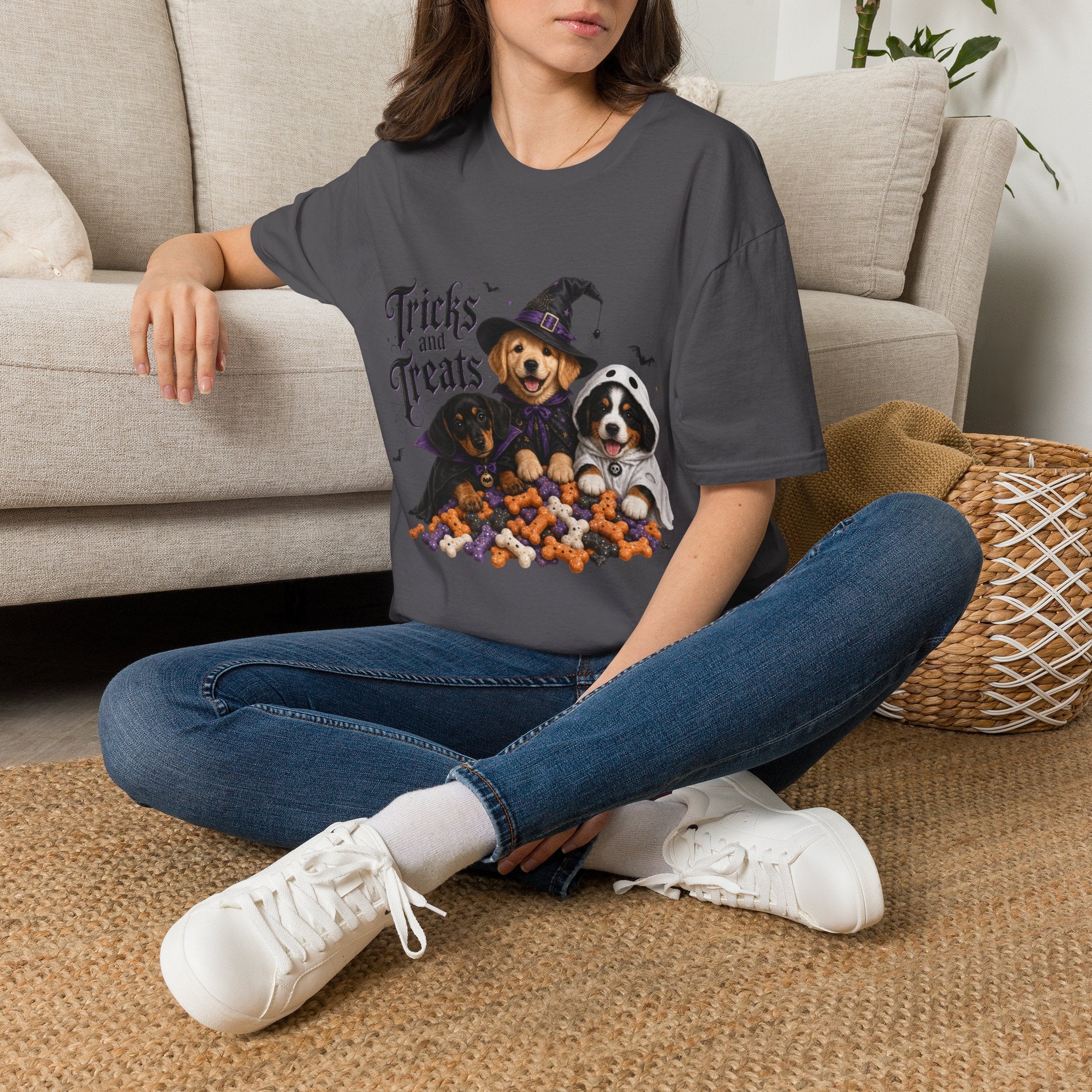 Tricks and Treats Halloween Dog T-Shirt