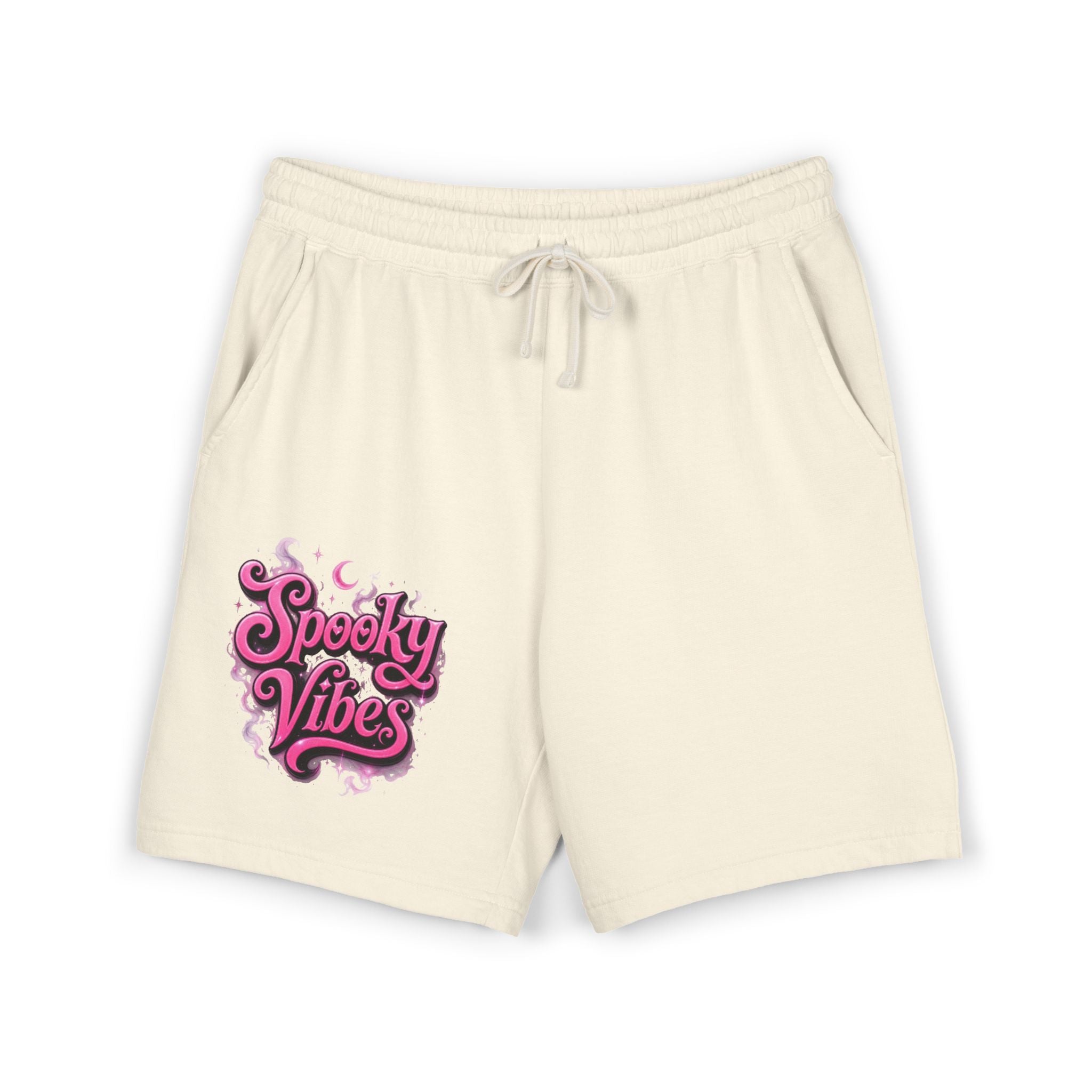 Spooky Vibes Sweat Shorts - Halloween Graphic Fleece Lounge Shorts
