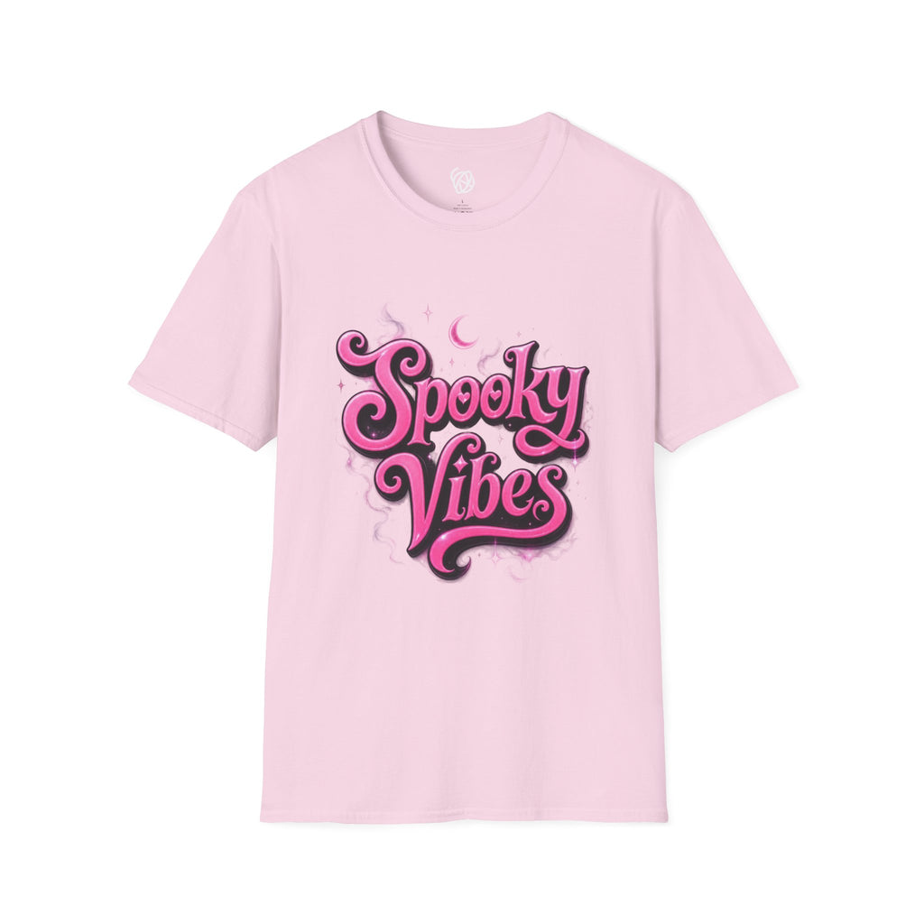 Spooky Vibes T-Shirt — Pink Retro Halloween Graphic Tee