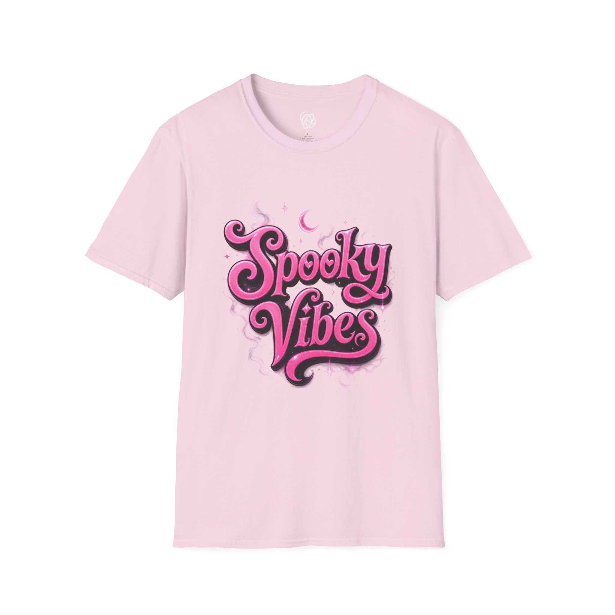 Spooky Vibes T-Shirt — Pink Retro Halloween Graphic Tee