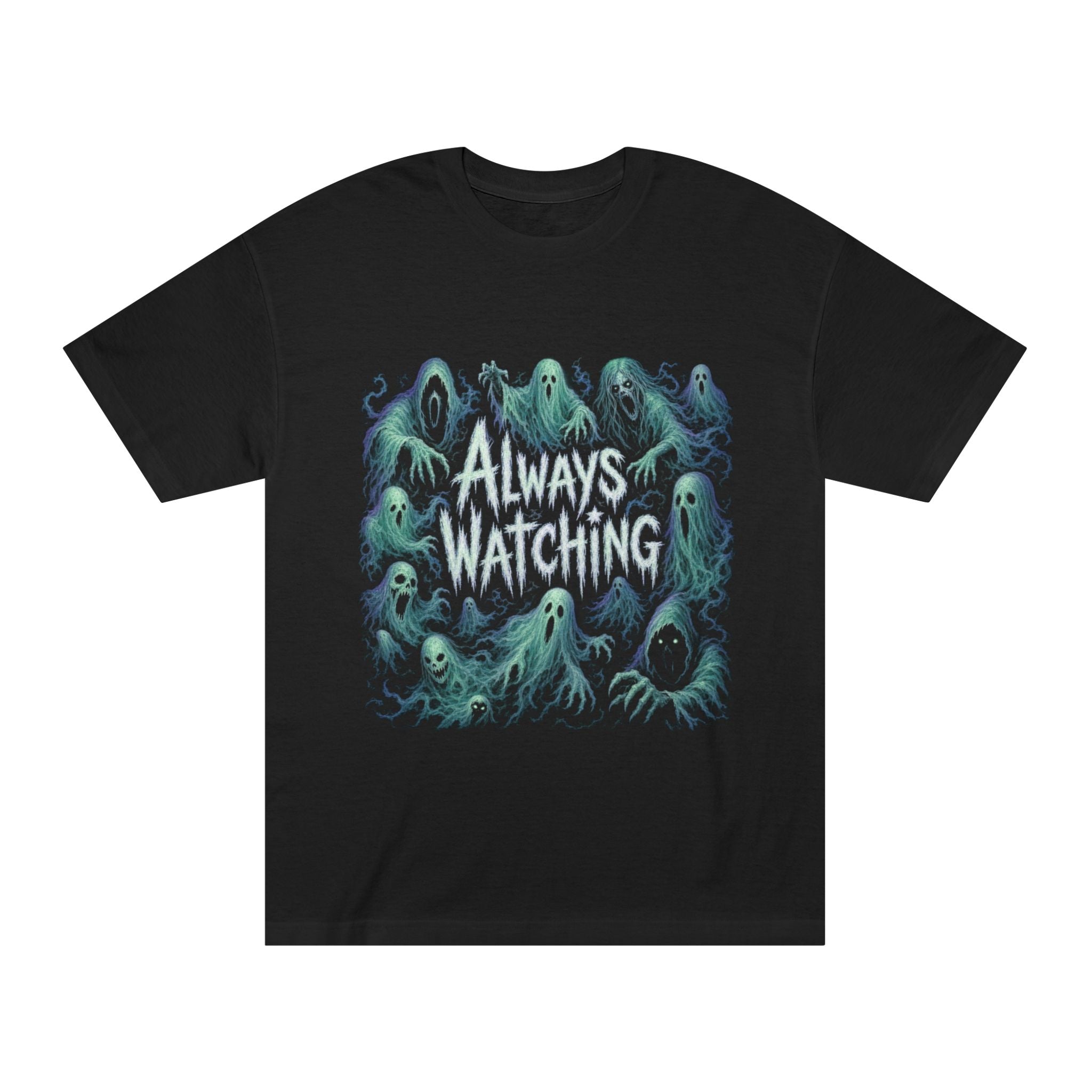 "Always Watching" Ghosts Graphic Tee — Spooky Horror Crewneck