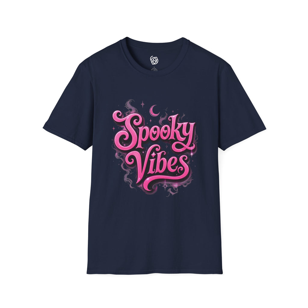 Spooky Vibes T-Shirt — Pink Retro Halloween Graphic Tee