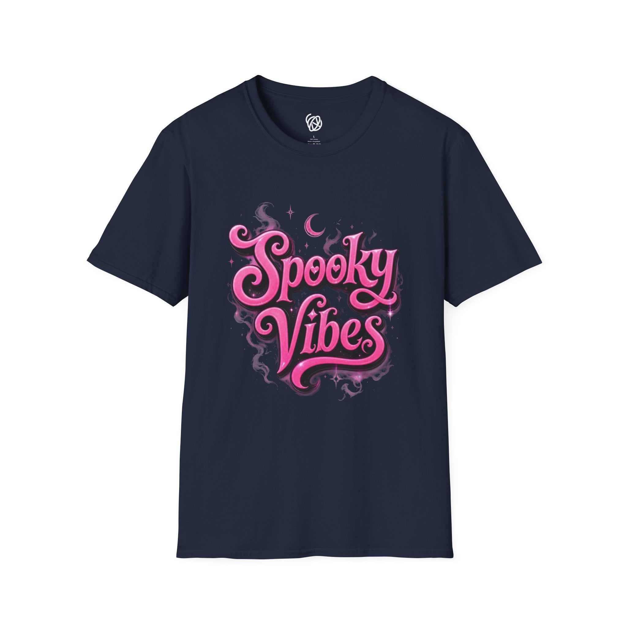 Spooky Vibes T-Shirt — Pink Retro Halloween Graphic Tee