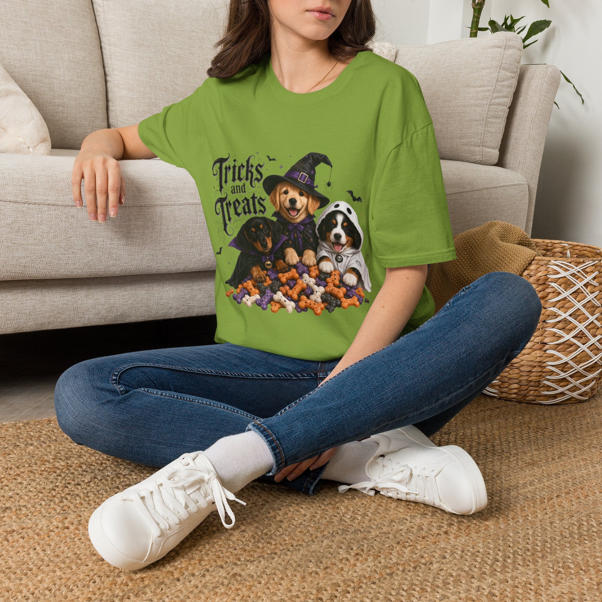 Tricks and Treats Halloween Dog T-Shirt