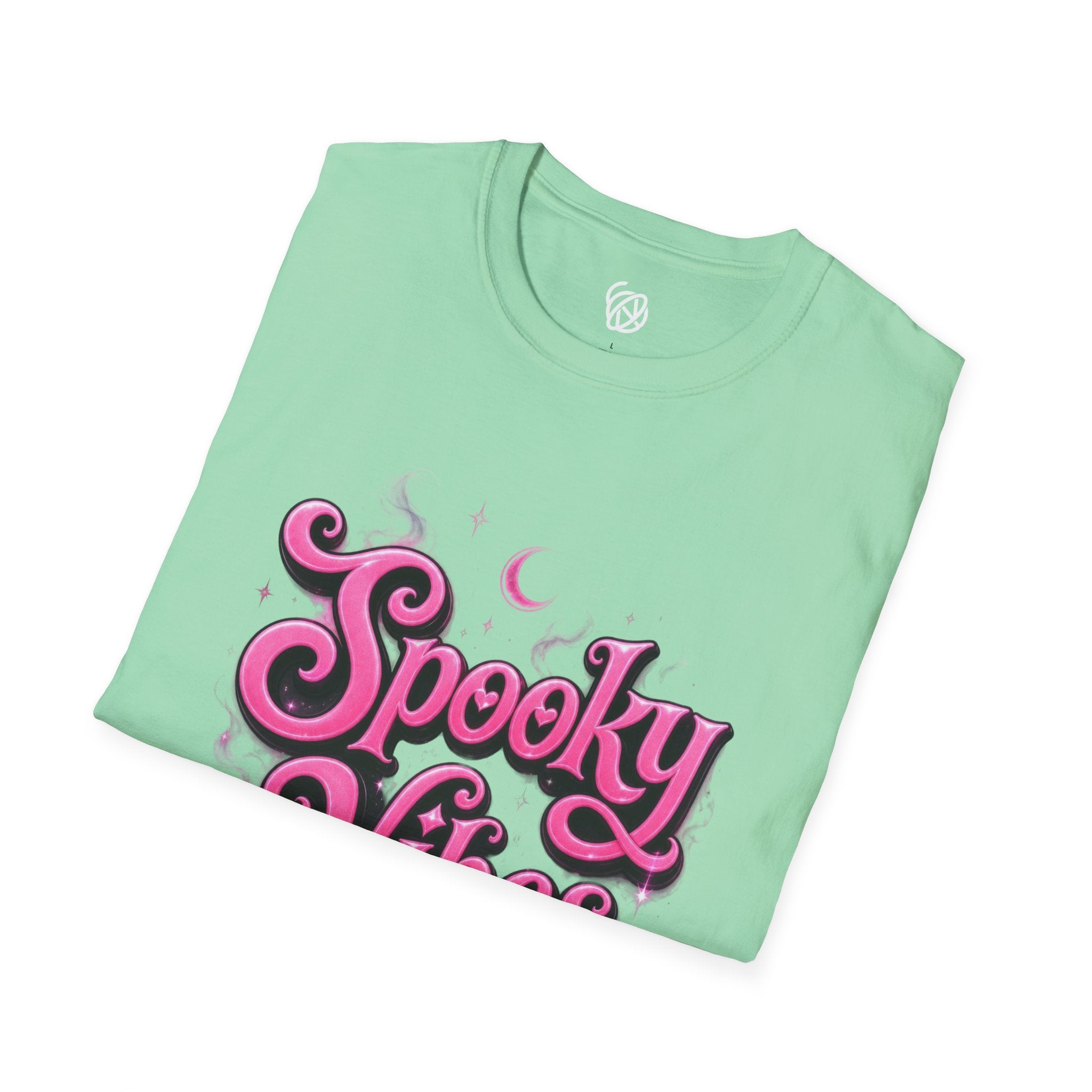 Spooky Vibes T-Shirt — Pink Retro Halloween Graphic Tee