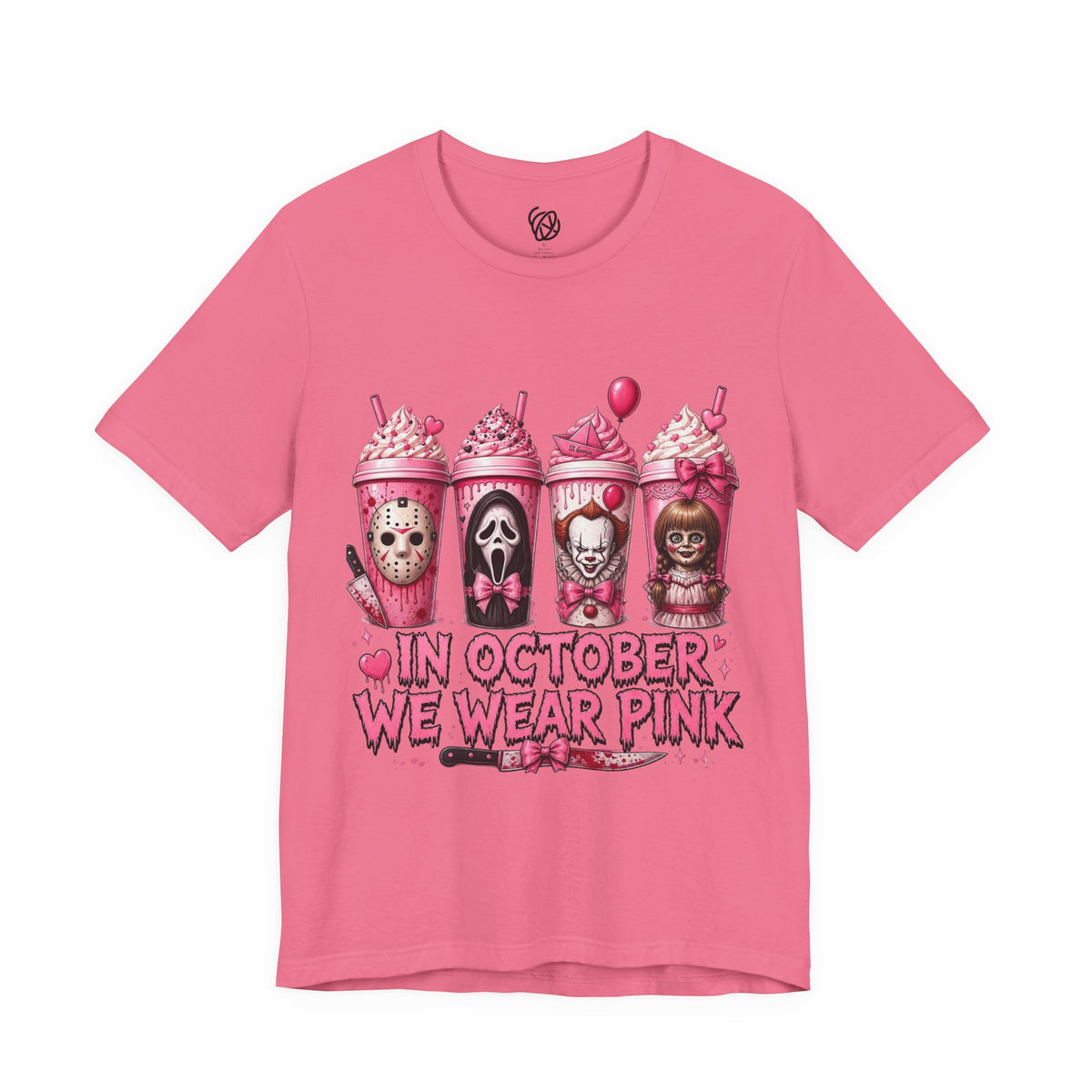 Breast Cancer Awareness Halloween Tee — "In October We Wear Pink" Graphic T-Shirt