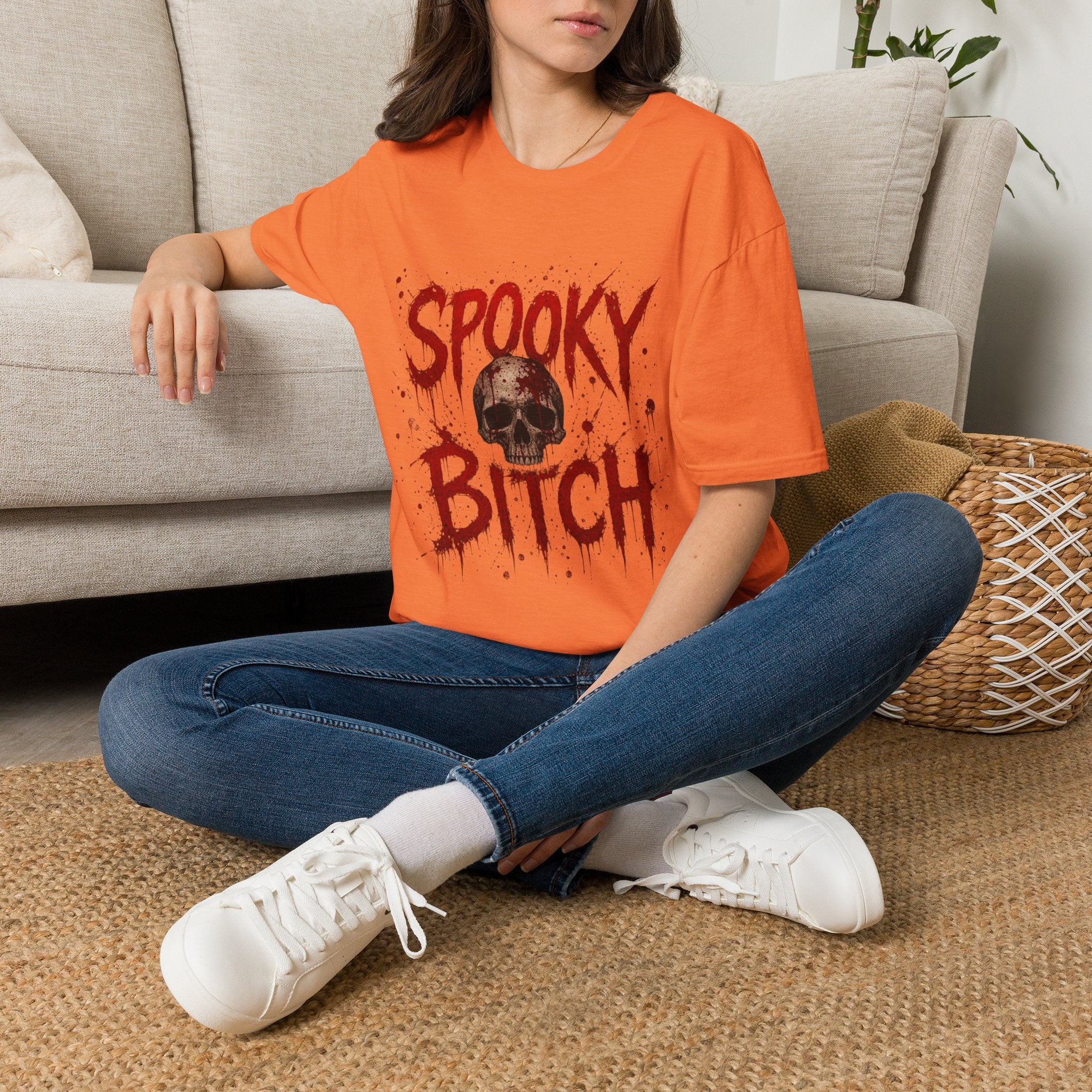 T-Shirt — "Spooky Bitch" Horror Skull Halloween Graphic Tee