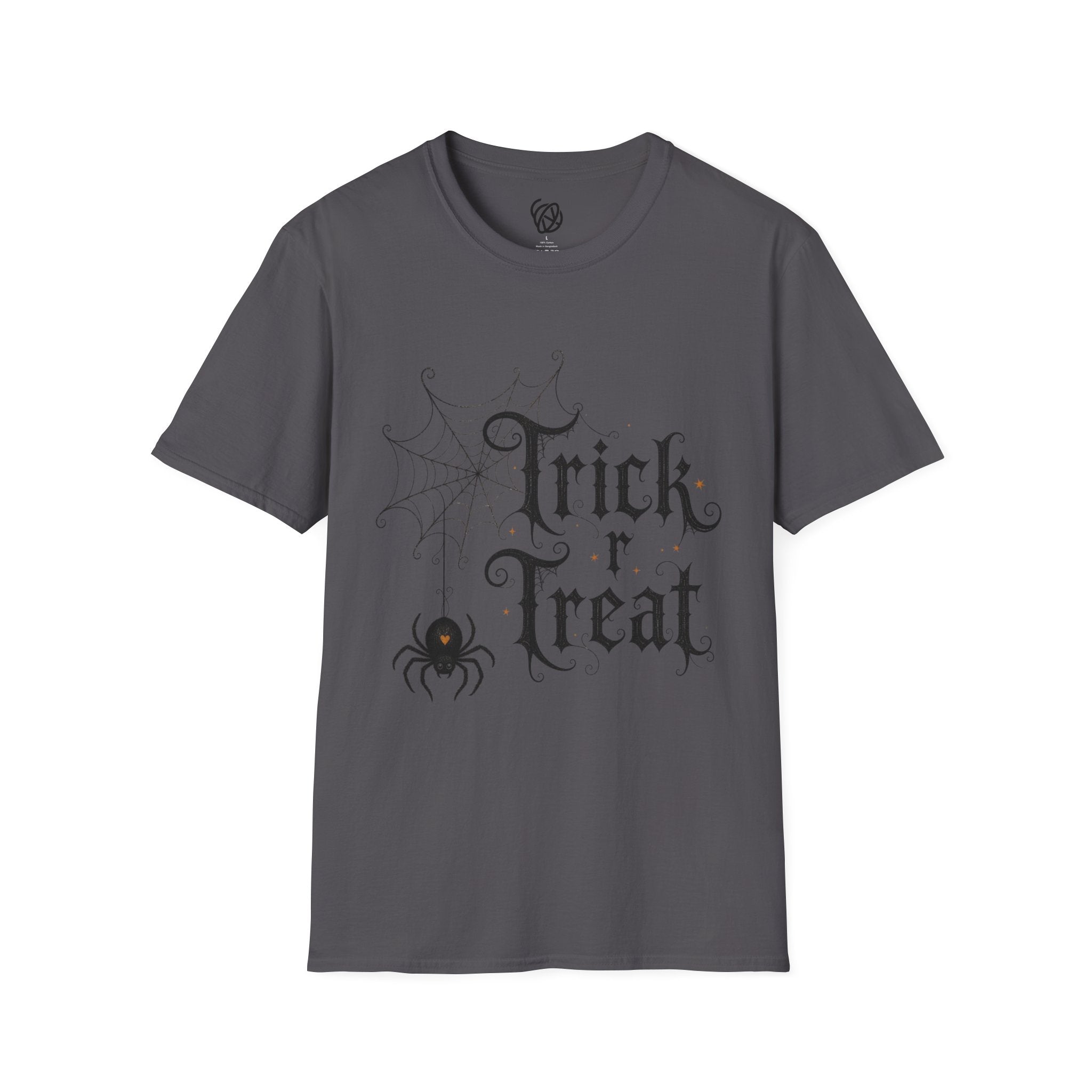 Trick r Treat Halloween T-Shirt — Gothic Spiderweb & Spider Tee