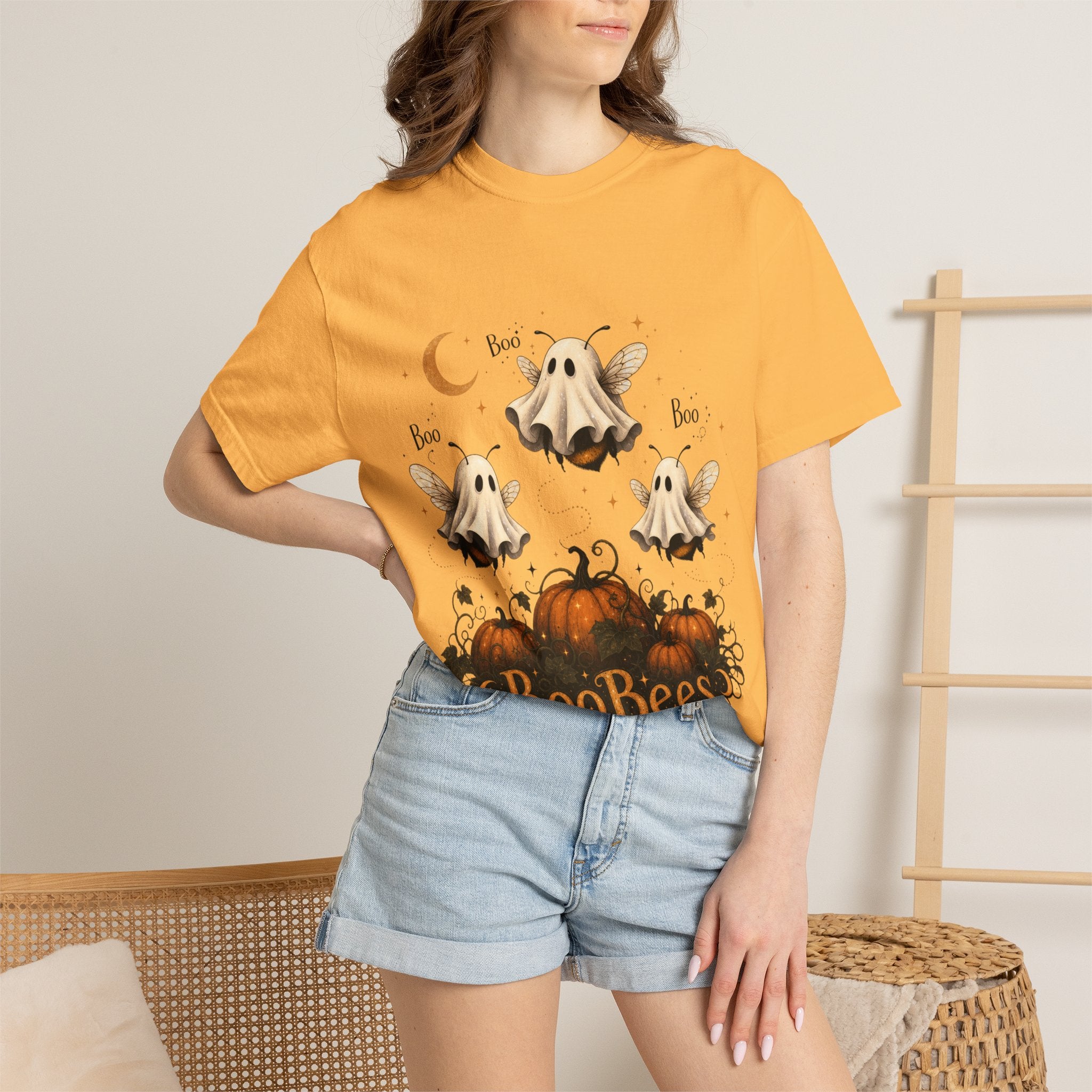 BooBees Halloween T-Shirt — Cute Ghost Bees & Pumpkins Graphic Tee