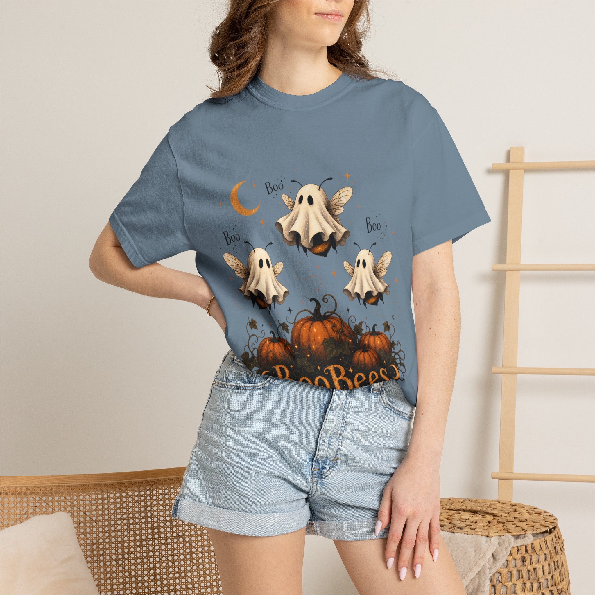BooBees Halloween T-Shirt — Cute Ghost Bees & Pumpkins Graphic Tee
