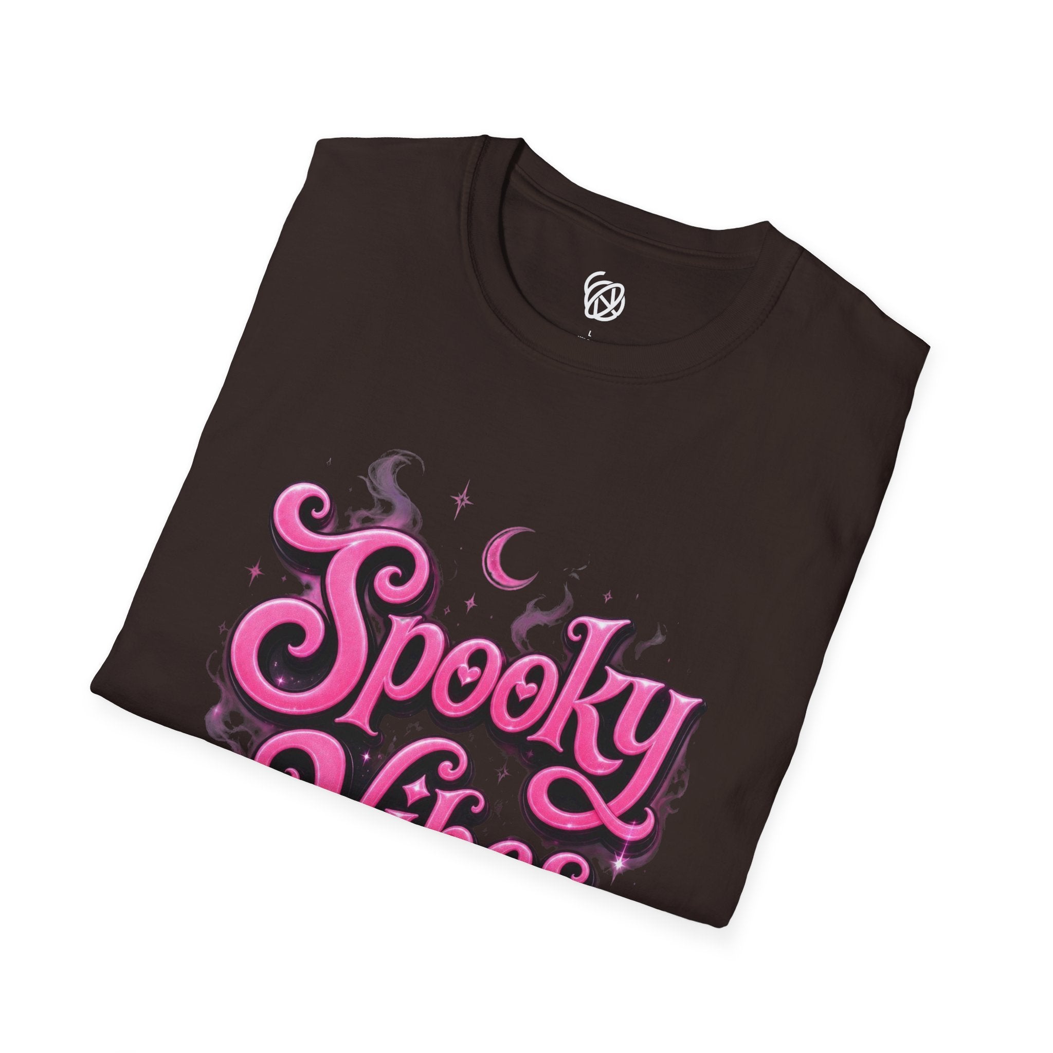 Spooky Vibes T-Shirt — Pink Retro Halloween Graphic Tee