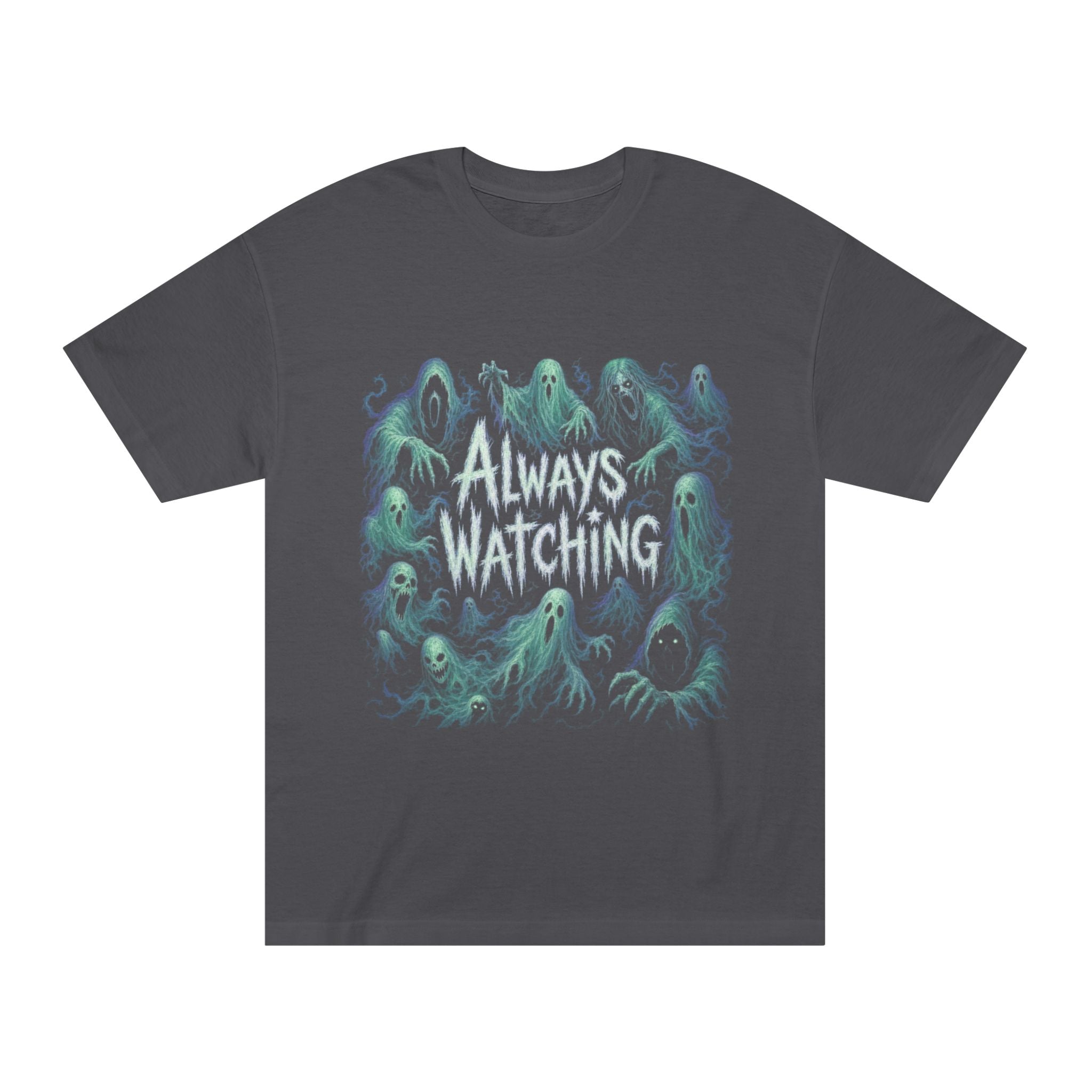 "Always Watching" Ghosts Graphic Tee — Spooky Horror Crewneck