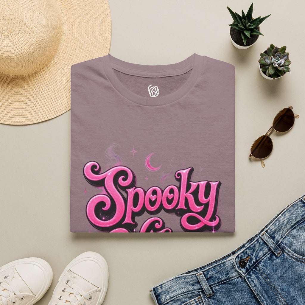 Spooky Vibes T-Shirt — Pink Retro Halloween Graphic Tee