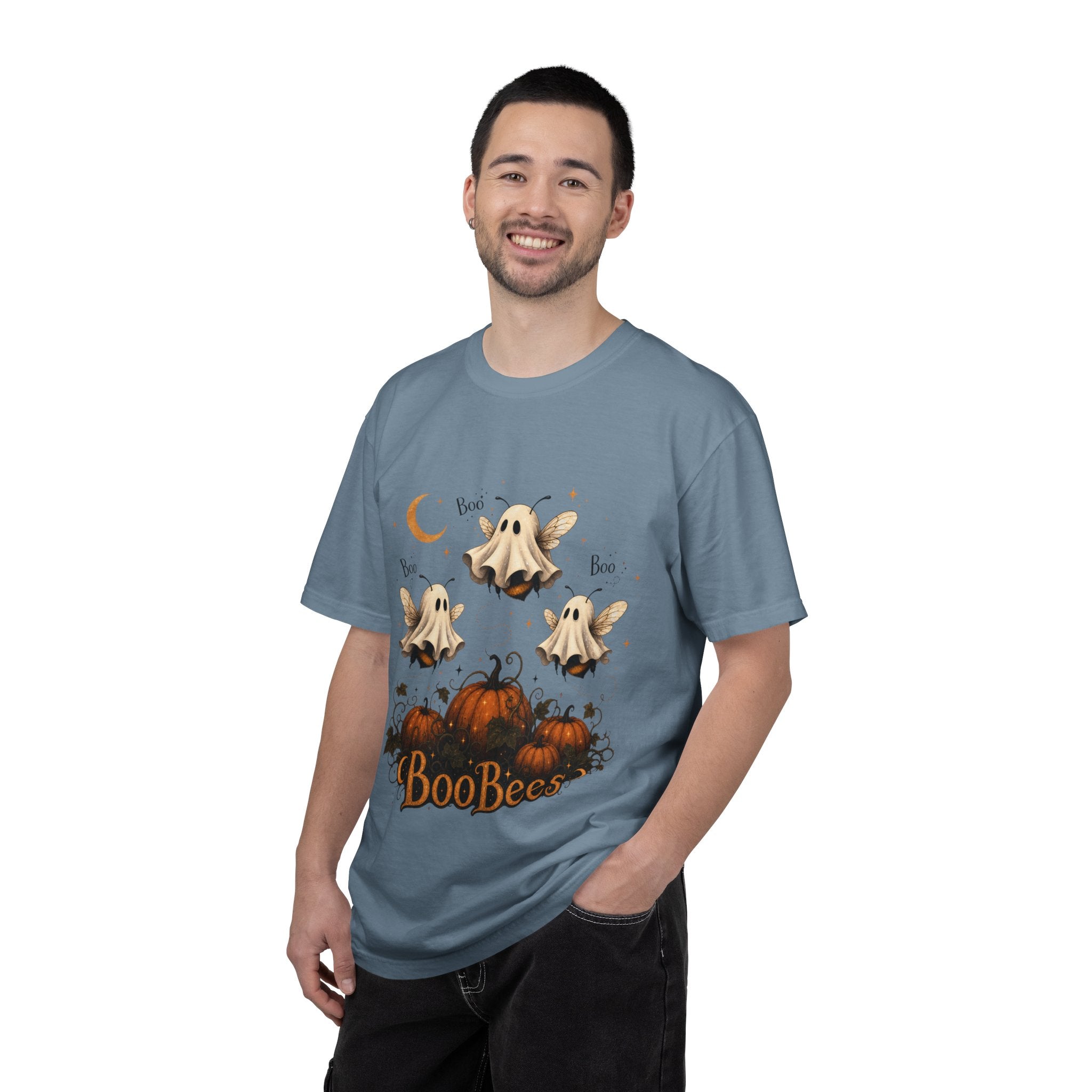 BooBees Halloween T-Shirt — Cute Ghost Bees & Pumpkins Graphic Tee