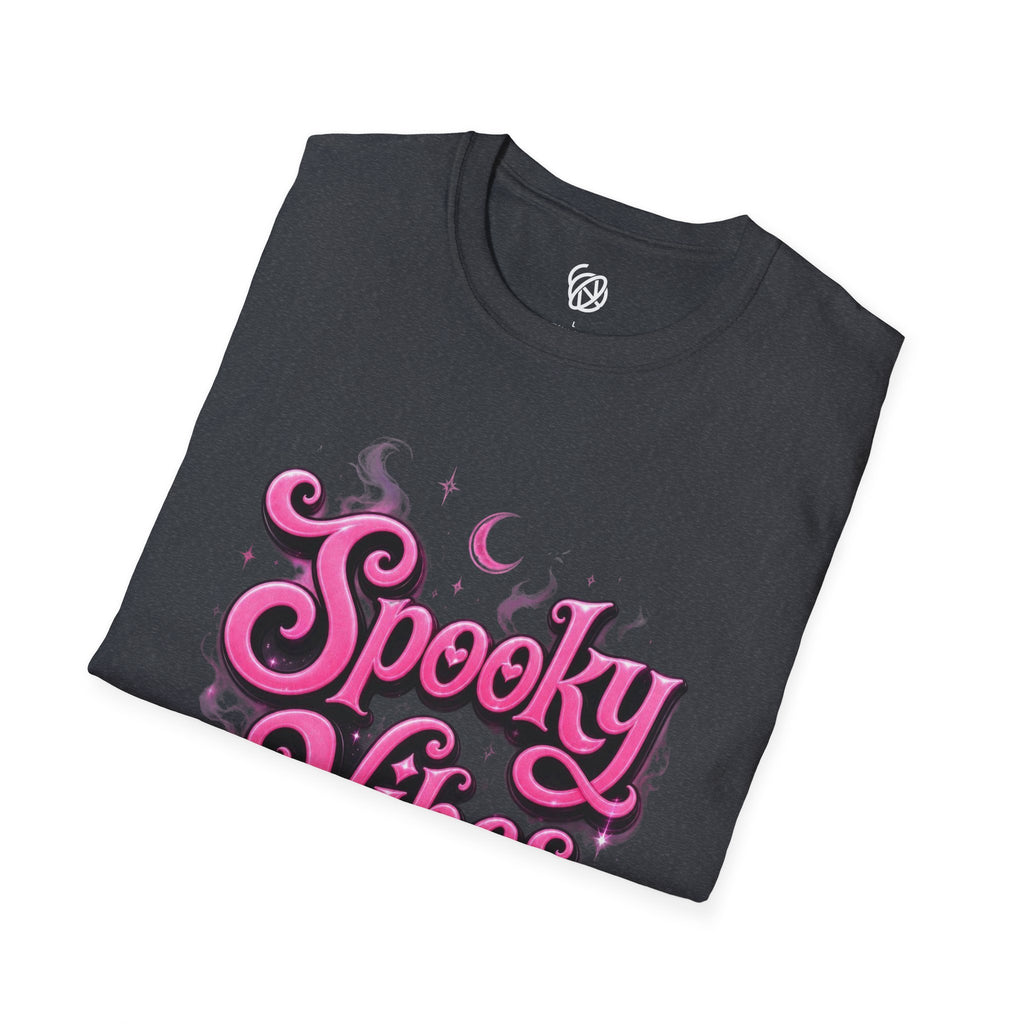 Spooky Vibes T-Shirt — Pink Retro Halloween Graphic Tee