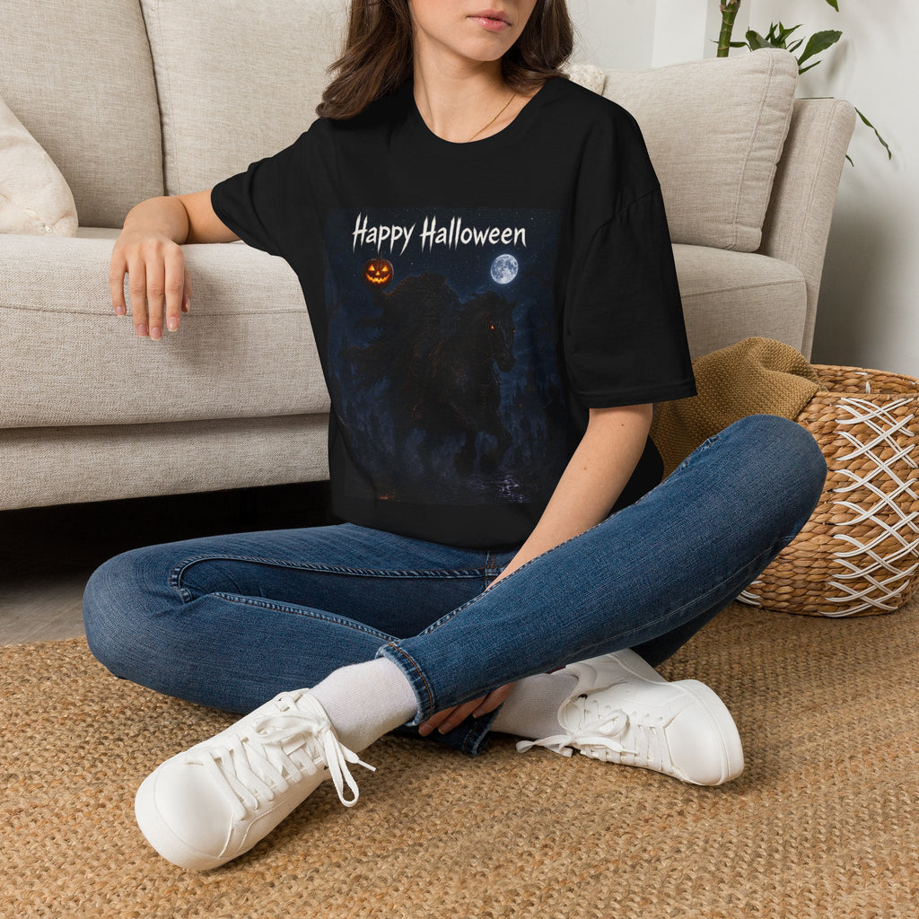 Happy Halloween T‑Shirt — Spooky Jack-O'-Lantern & Moon Halloween Tee