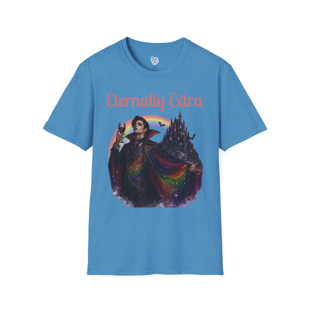 Eternally Extra T-Shirt — Gothic Rainbow Vampire Graphic Tee