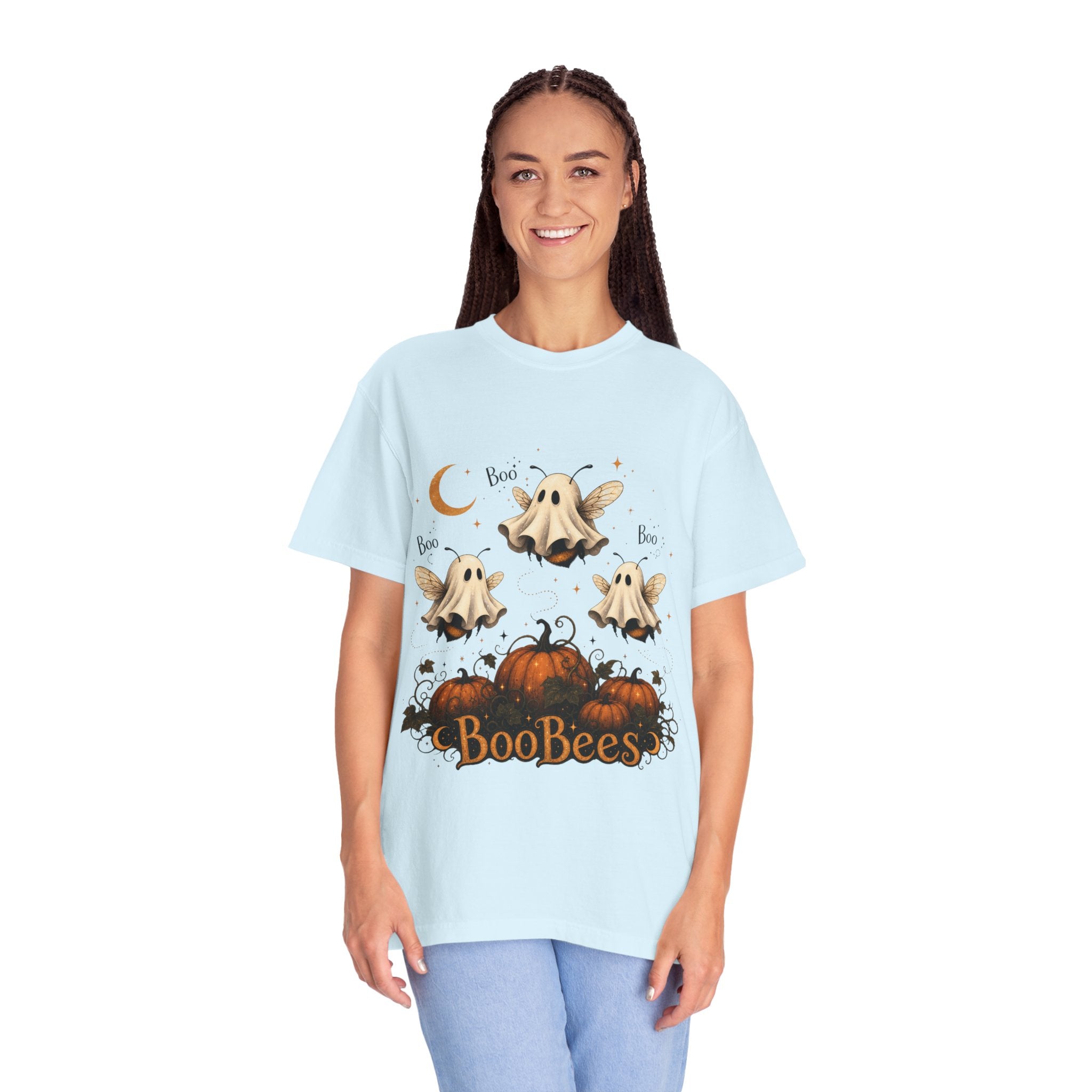 BooBees Halloween T-Shirt — Cute Ghost Bees & Pumpkins Graphic Tee