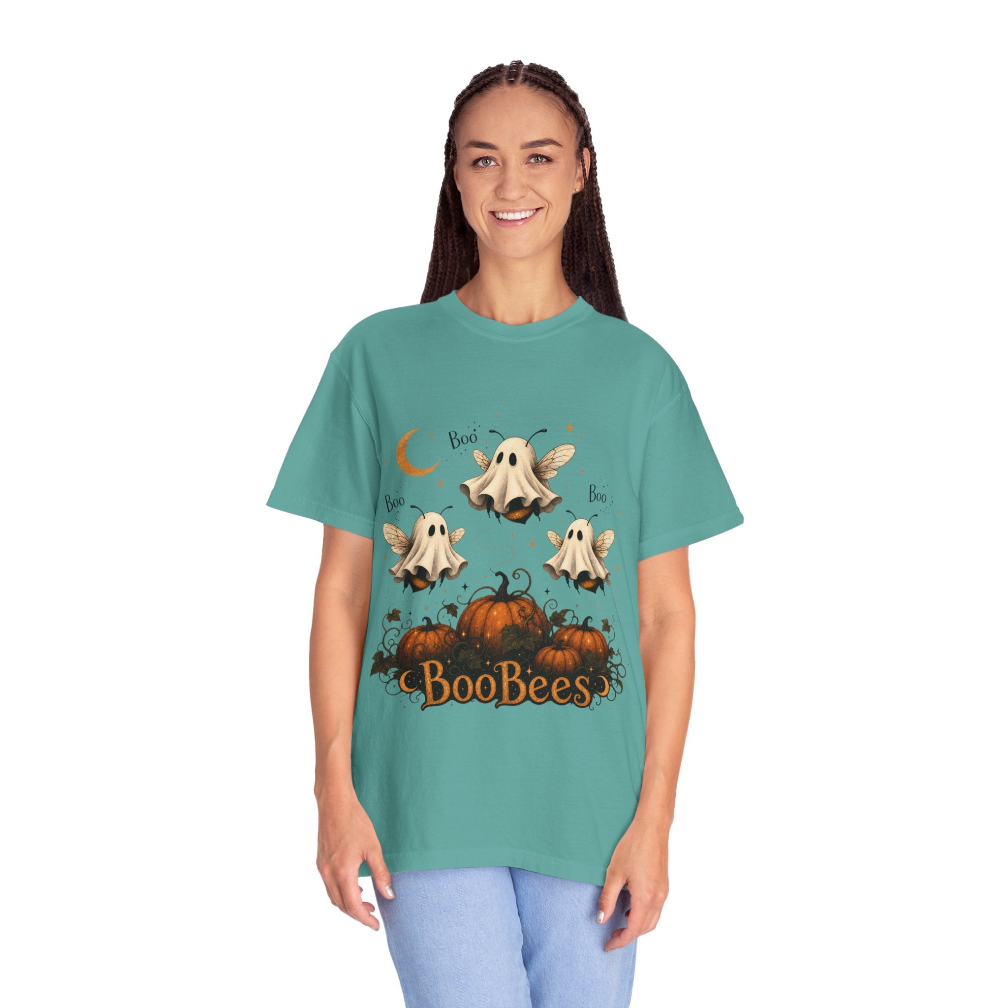 BooBees Halloween T-Shirt — Cute Ghost Bees & Pumpkins Graphic Tee