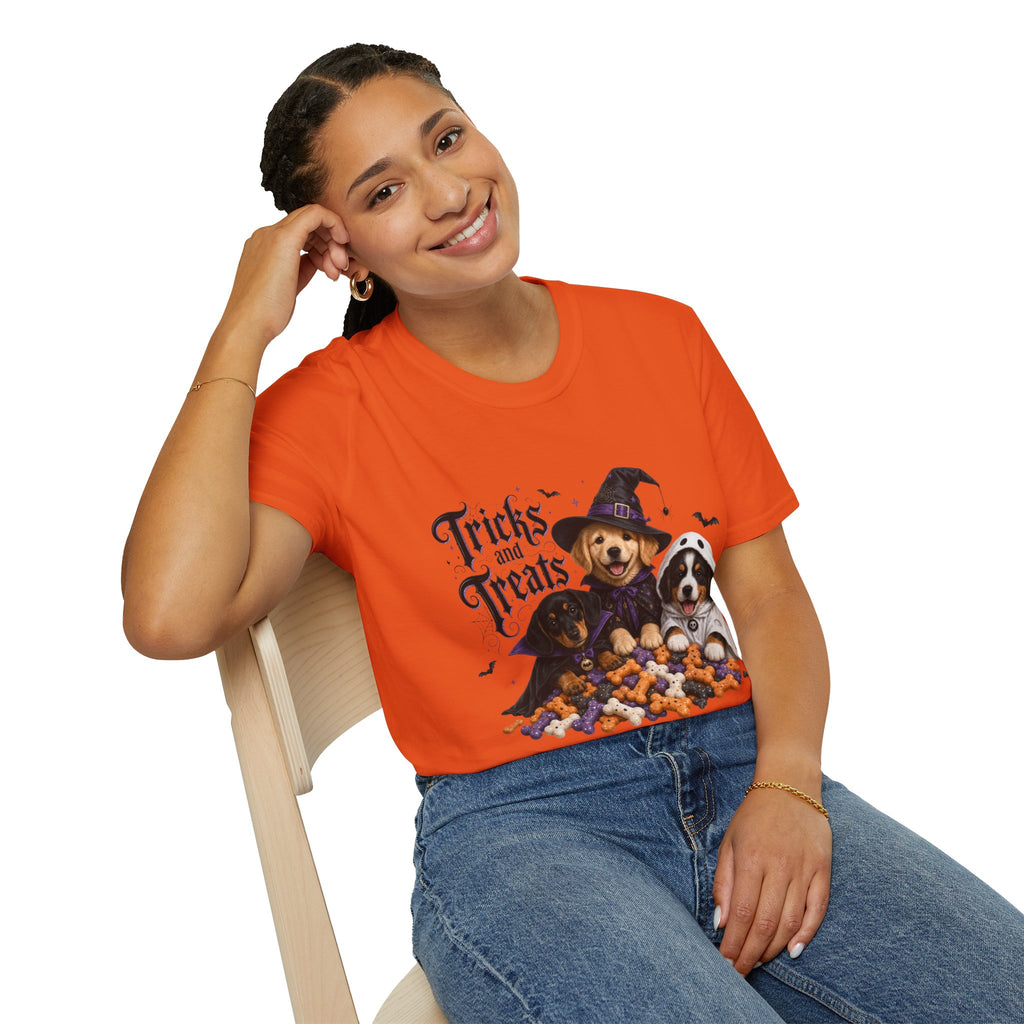 Tricks and Treats Halloween Dog T-Shirt