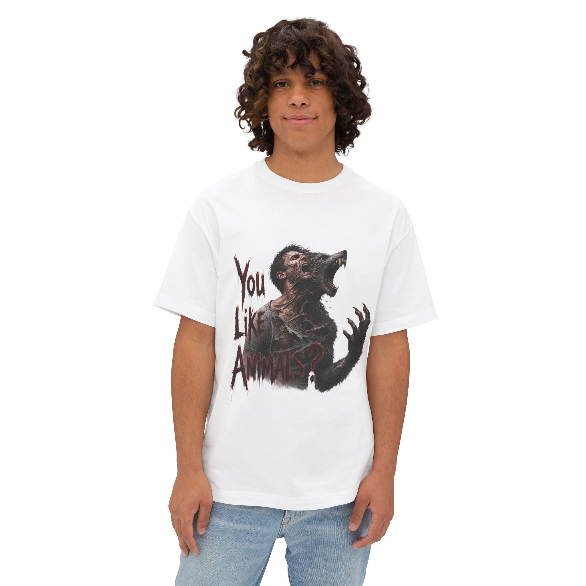 Werewolf Graphic Tee – "You Like Animals" Horror Shirt