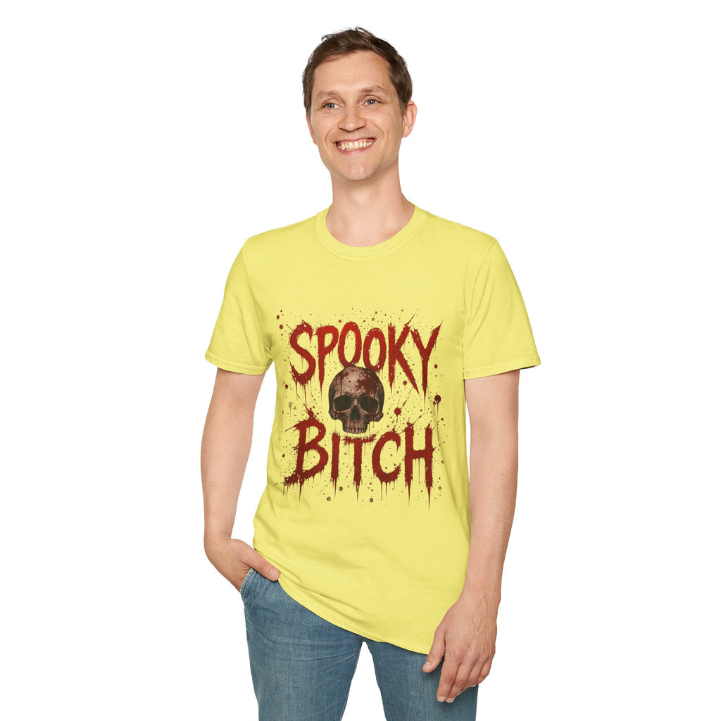 T-Shirt — "Spooky Bitch" Horror Skull Halloween Graphic Tee