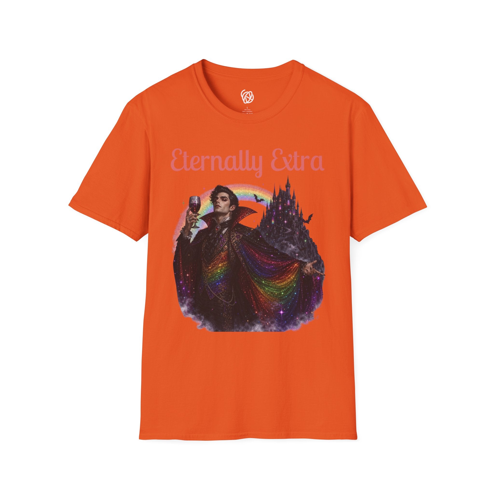 Eternally Extra T-Shirt — Gothic Rainbow Vampire Graphic Tee