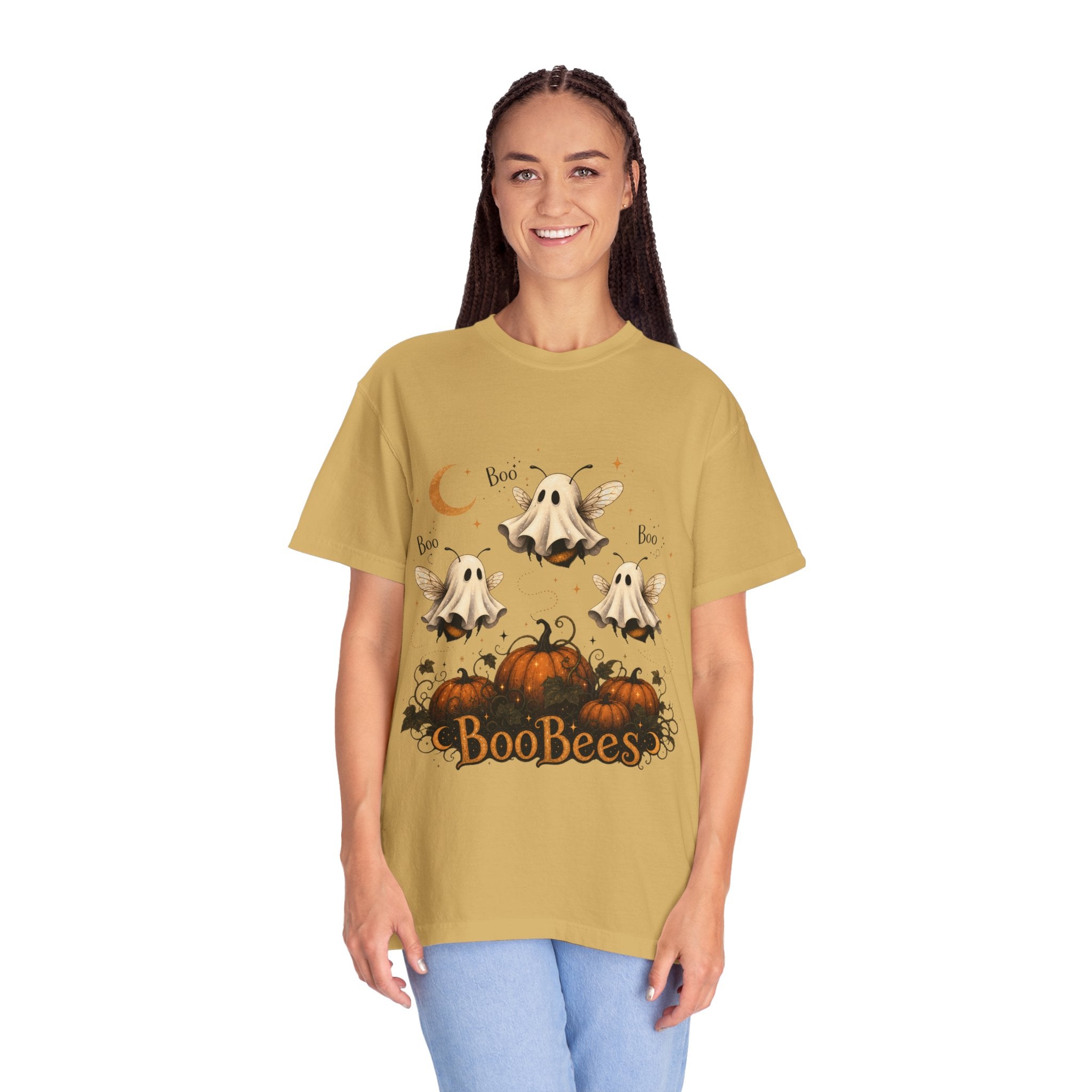 BooBees Halloween T-Shirt — Cute Ghost Bees & Pumpkins Graphic Tee