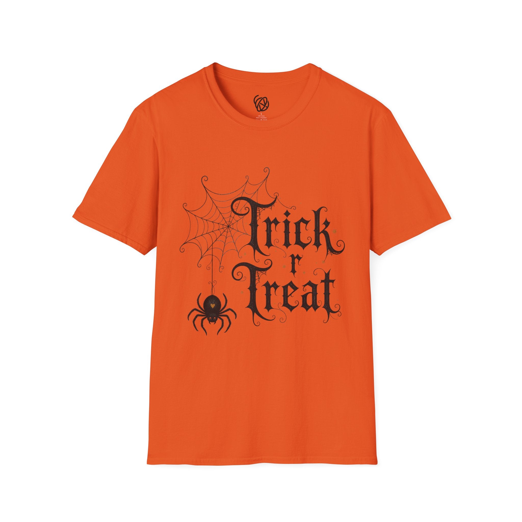 Trick r Treat Halloween T-Shirt — Gothic Spiderweb & Spider Tee