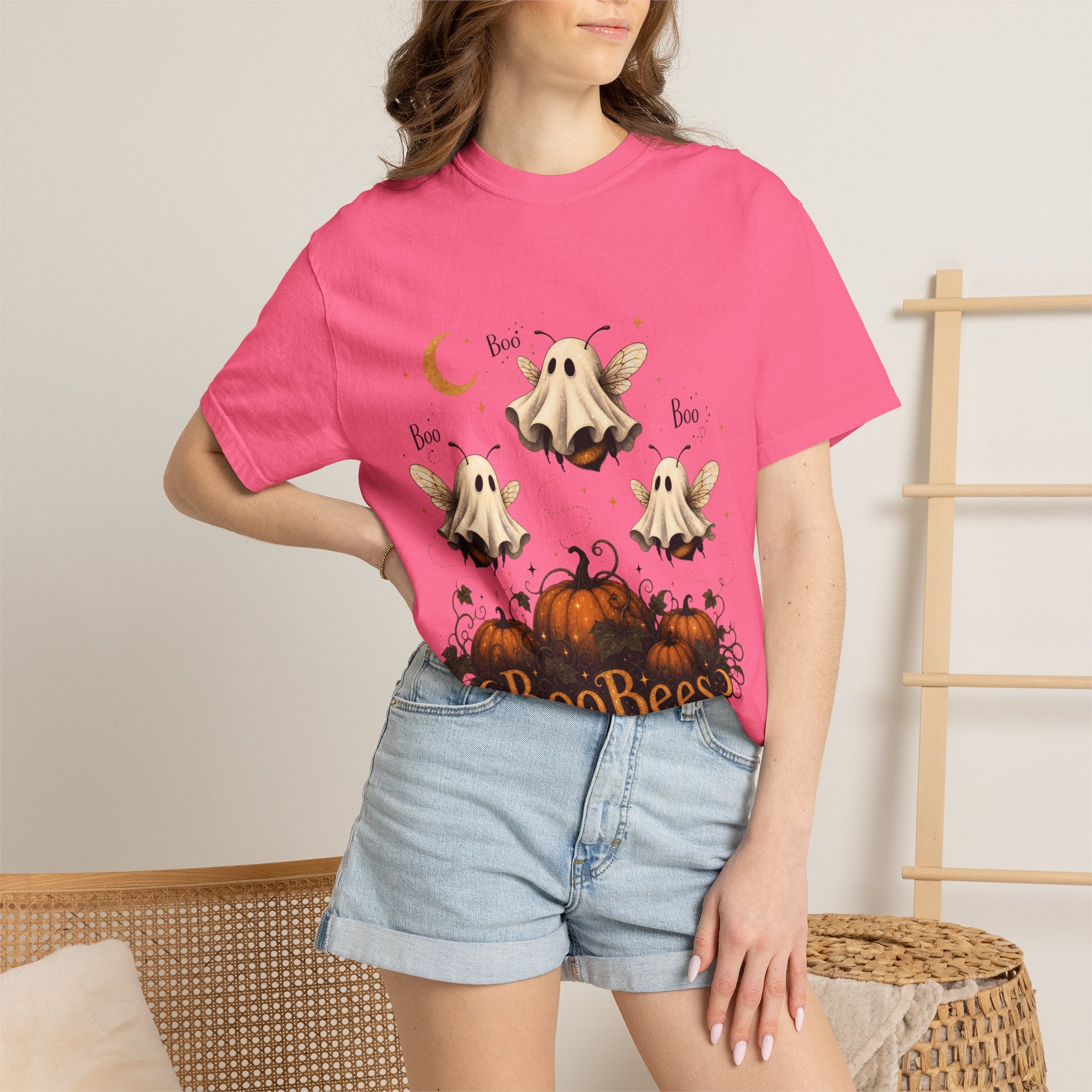 BooBees Halloween T-Shirt — Cute Ghost Bees & Pumpkins Graphic Tee