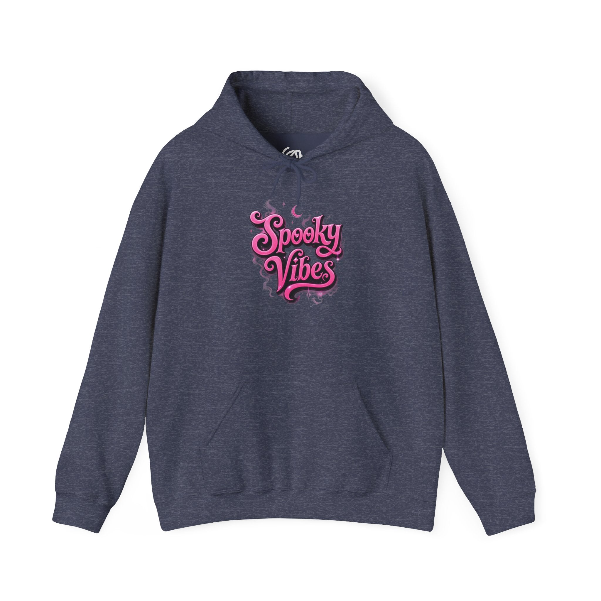 Spooky Vibes Hoodie — Retro Pink Halloween Graphic Sweatshirt