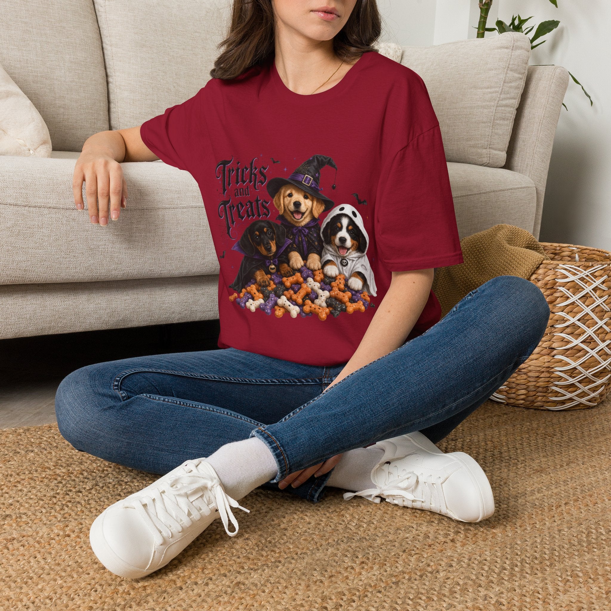 Tricks and Treats Halloween Dog T-Shirt