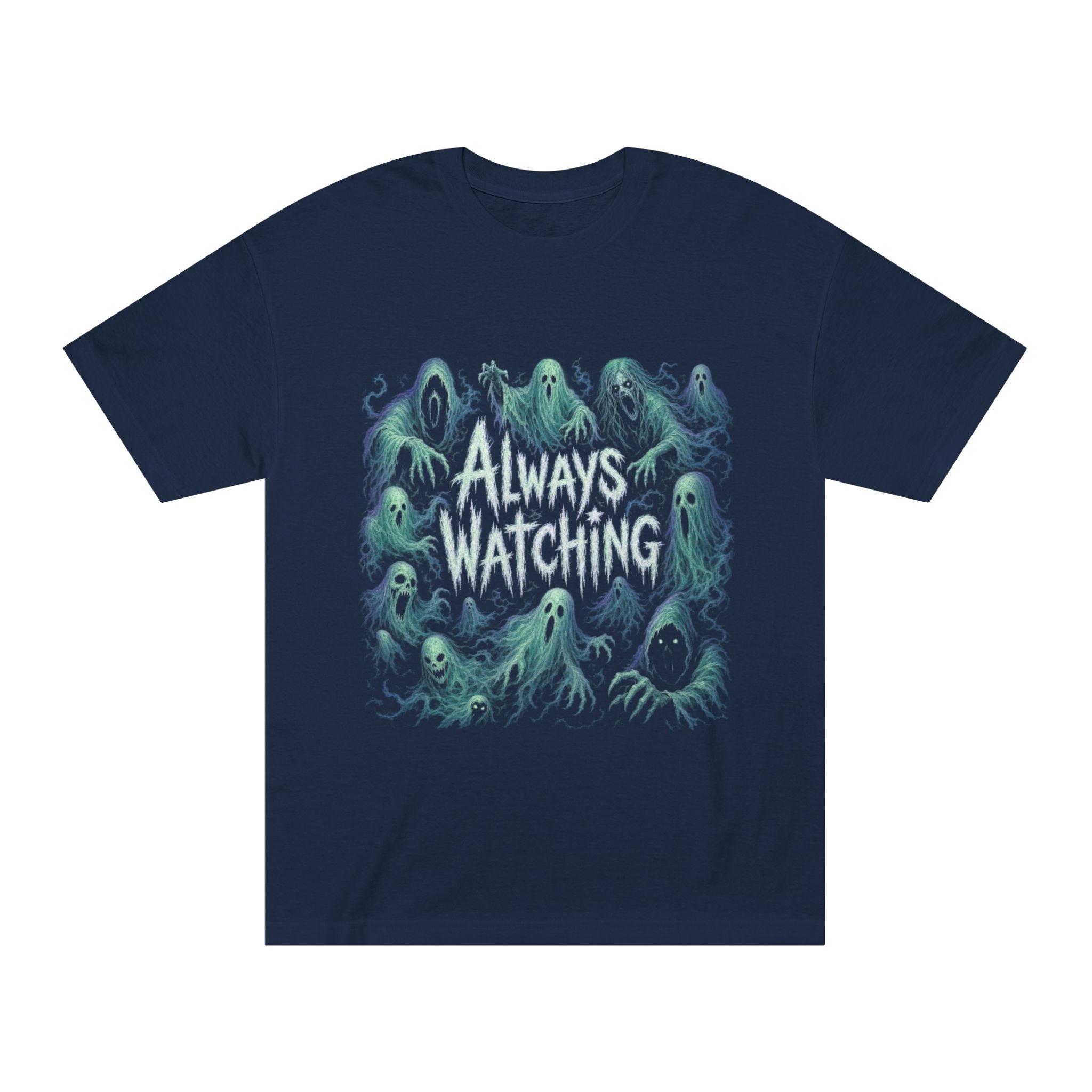 "Always Watching" Ghosts Graphic Tee — Spooky Horror Crewneck