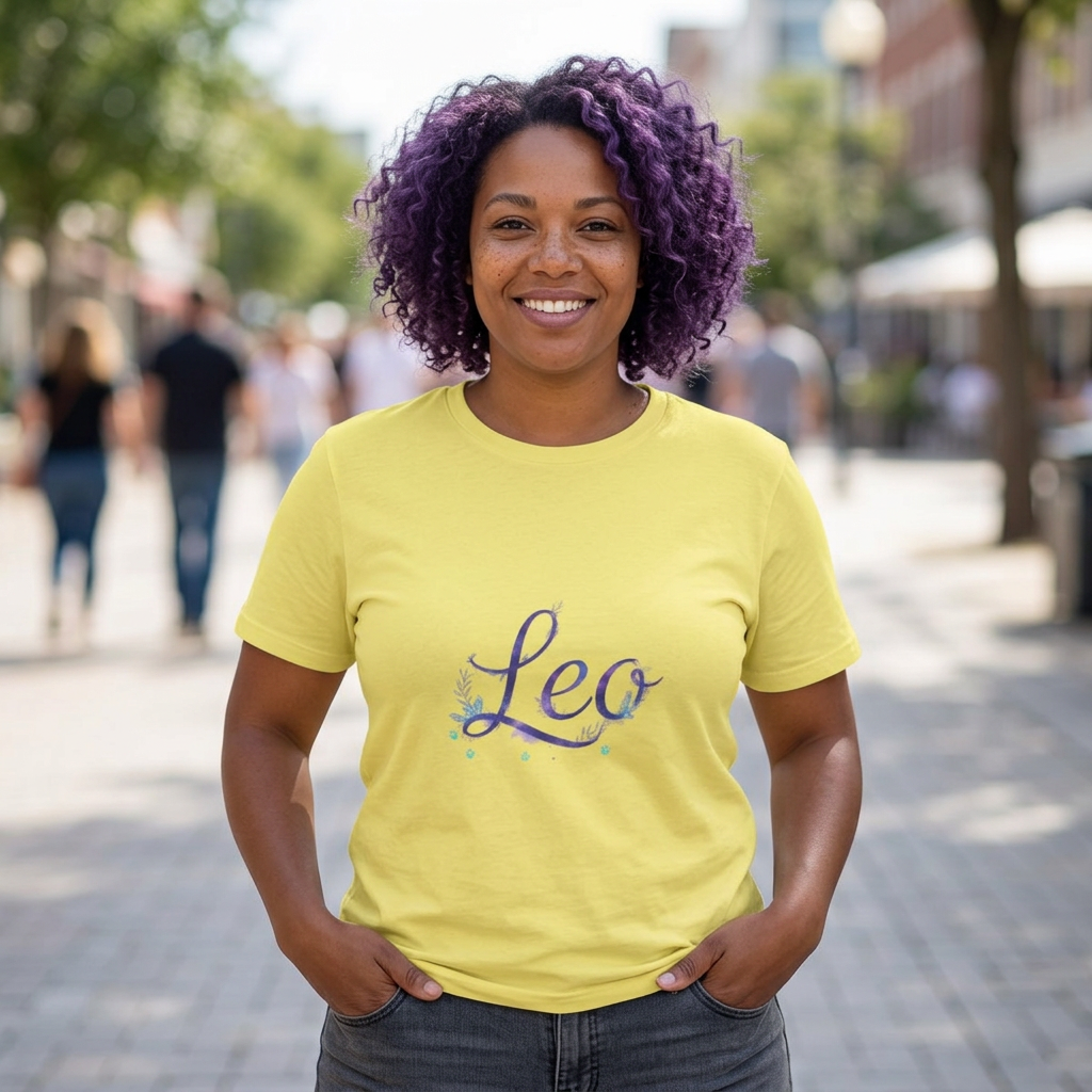 Leo Zodiac T-Shirt — Purple Constellation Astrology Tee