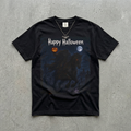 Halloween Night Horse T-Shirt – "Happy Halloween" Spooky Moon Pumpkin Tee