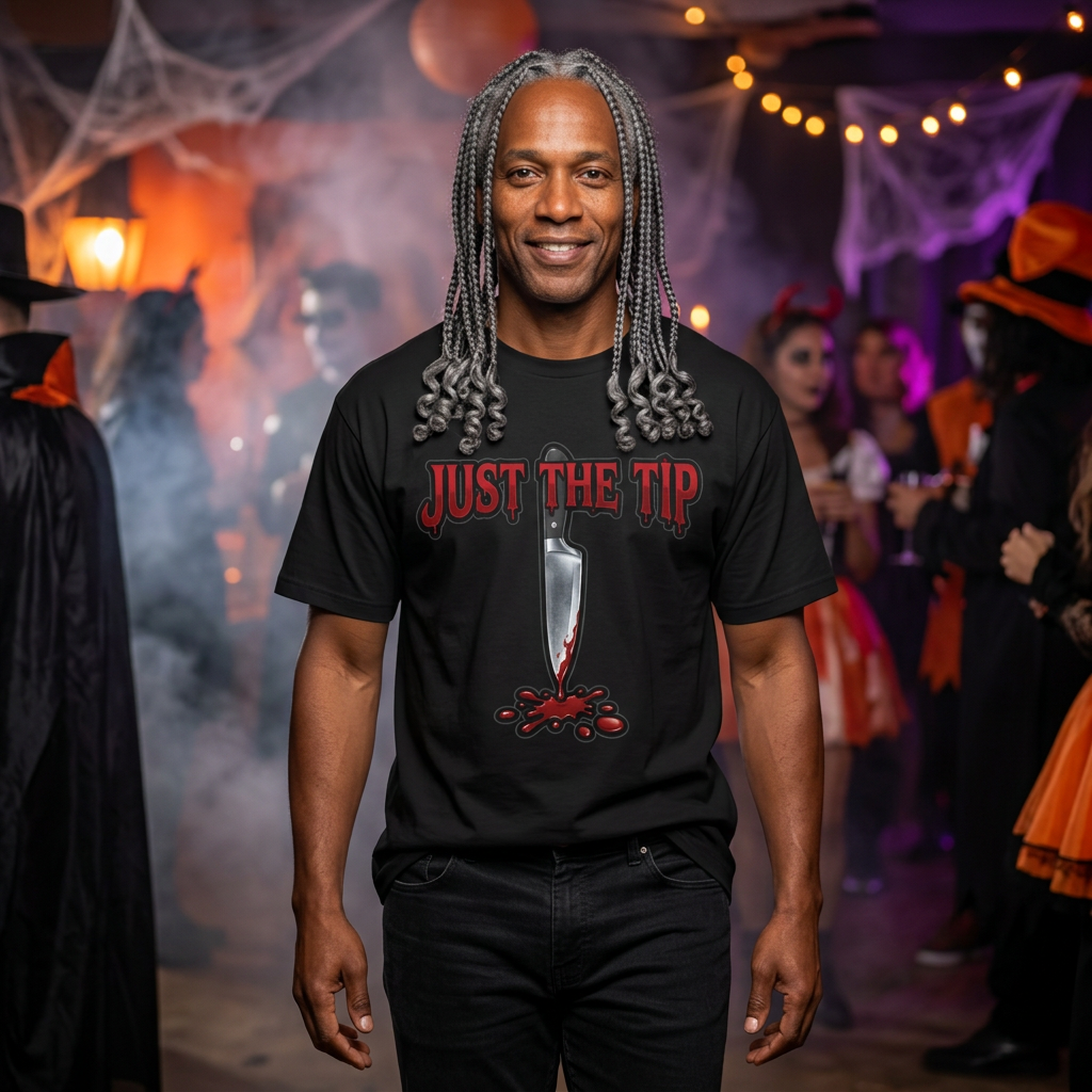 Just the Tip Knife Tee — Horror Graphic Oversized T‑Shirt