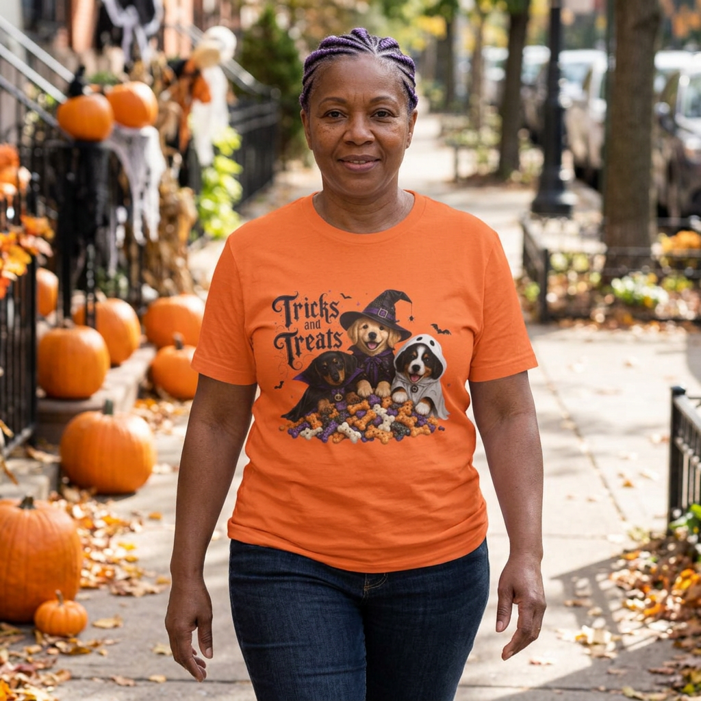 Tricks and Treats Halloween Dog T-Shirt