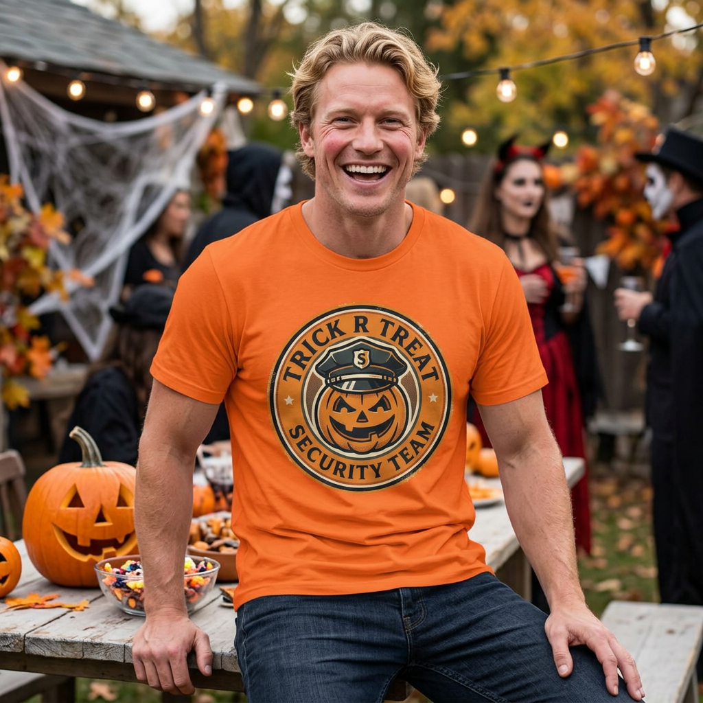 Trick R Treat Security Team Performance Tee — Halloween Pumpkin Patrol Shirt