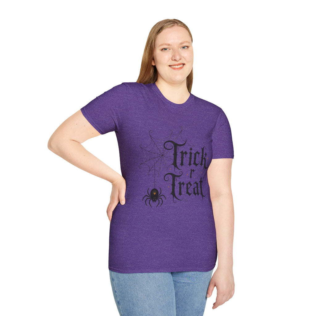 Trick r Treat Halloween T-Shirt — Gothic Spiderweb & Spider Tee