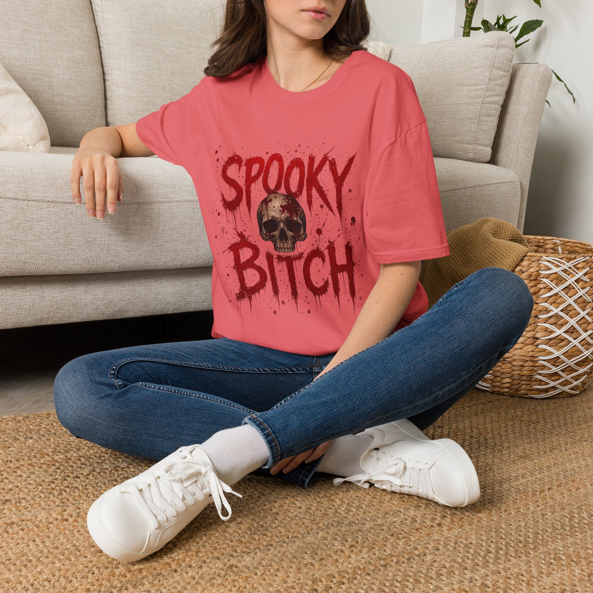 T-Shirt — "Spooky Bitch" Horror Skull Halloween Graphic Tee