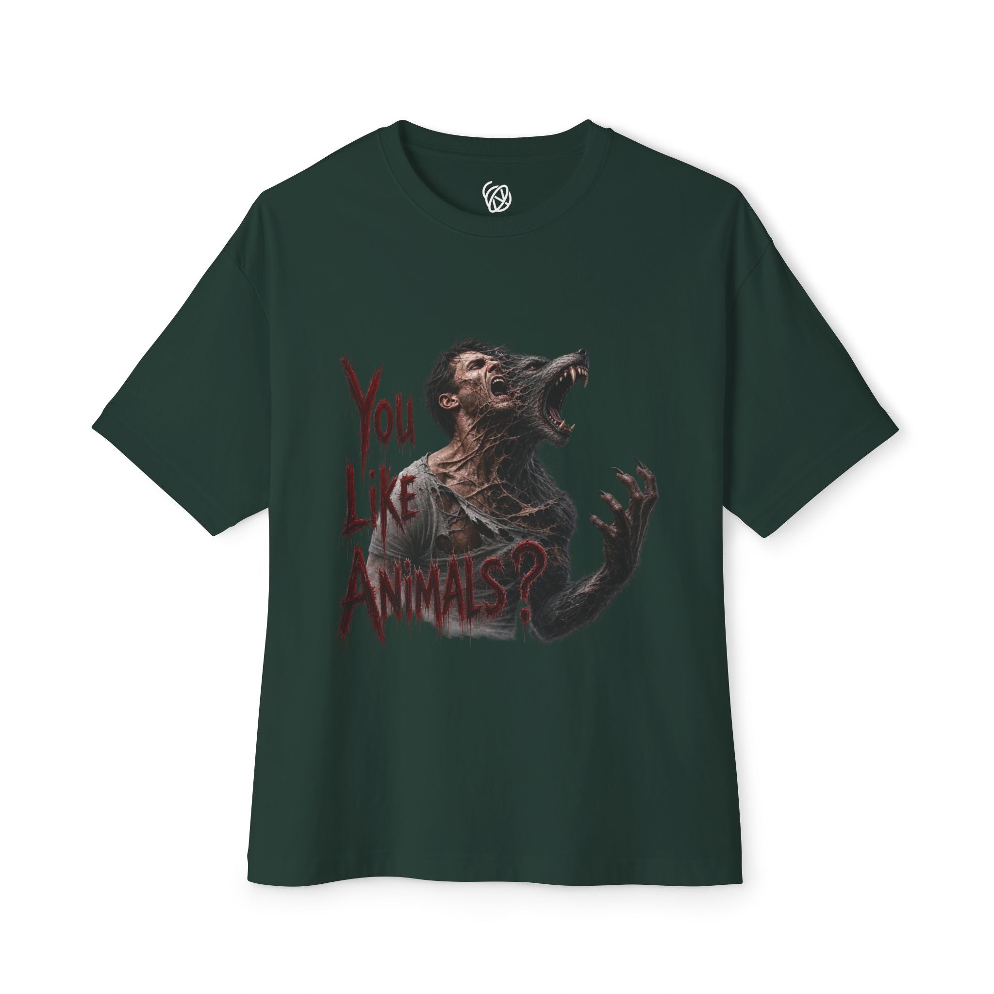 Werewolf Graphic Tee – "You Like Animals" Horror Shirt