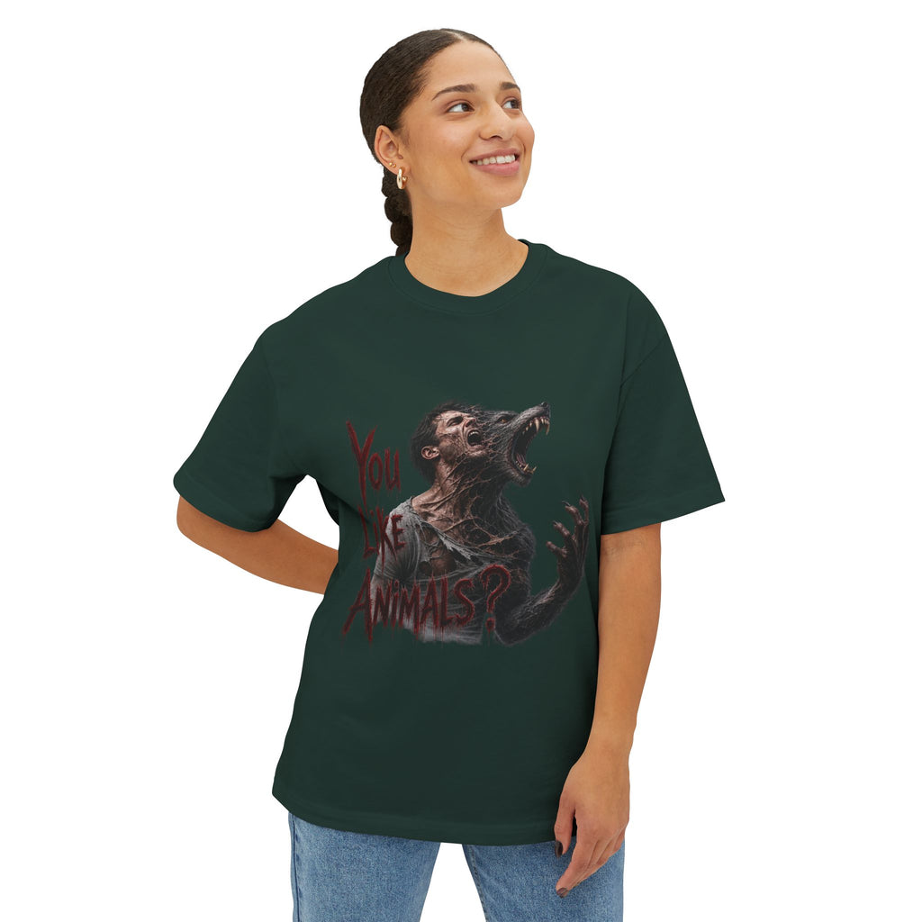 Werewolf Graphic Tee – "You Like Animals" Horror Shirt