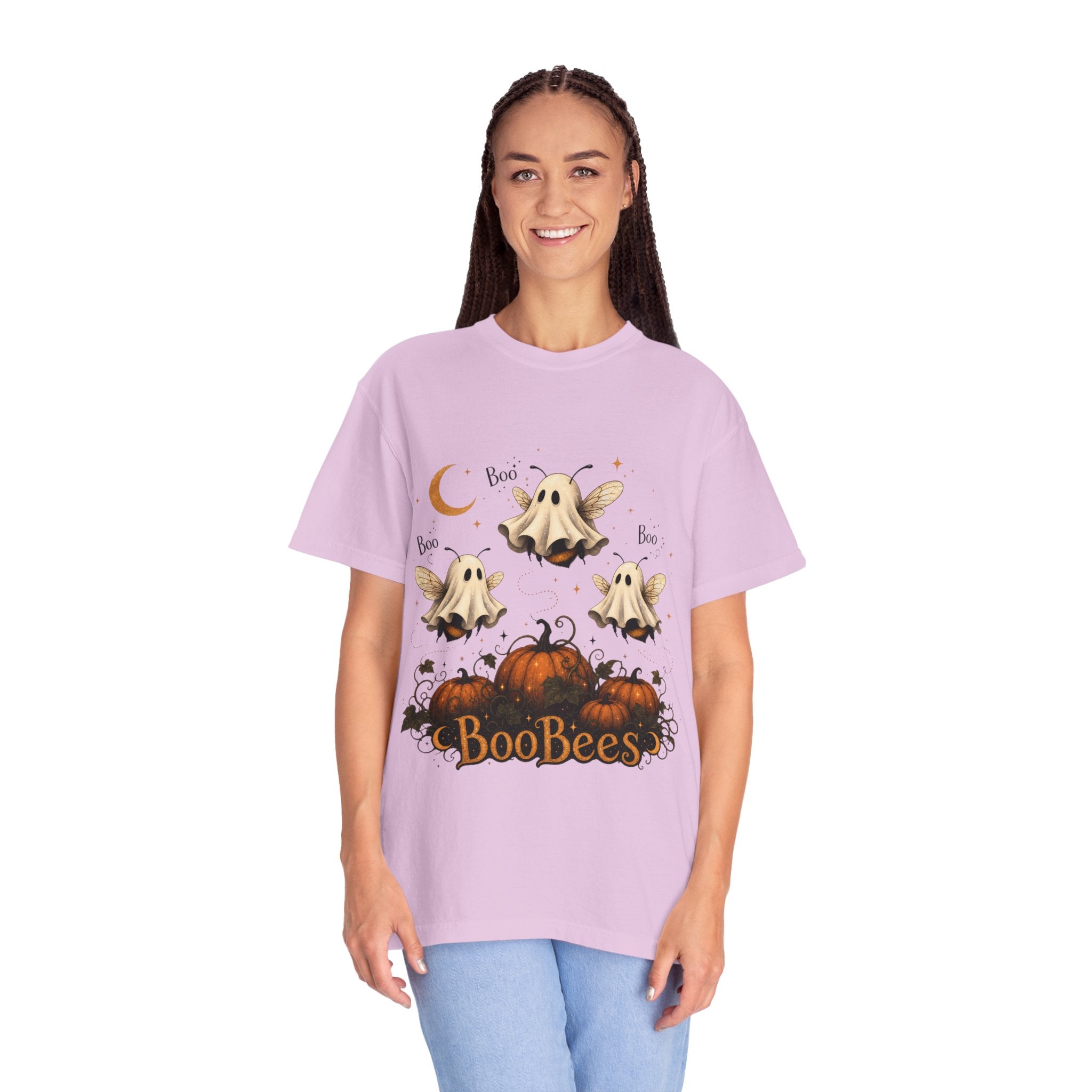 BooBees Halloween T-Shirt — Cute Ghost Bees & Pumpkins Graphic Tee