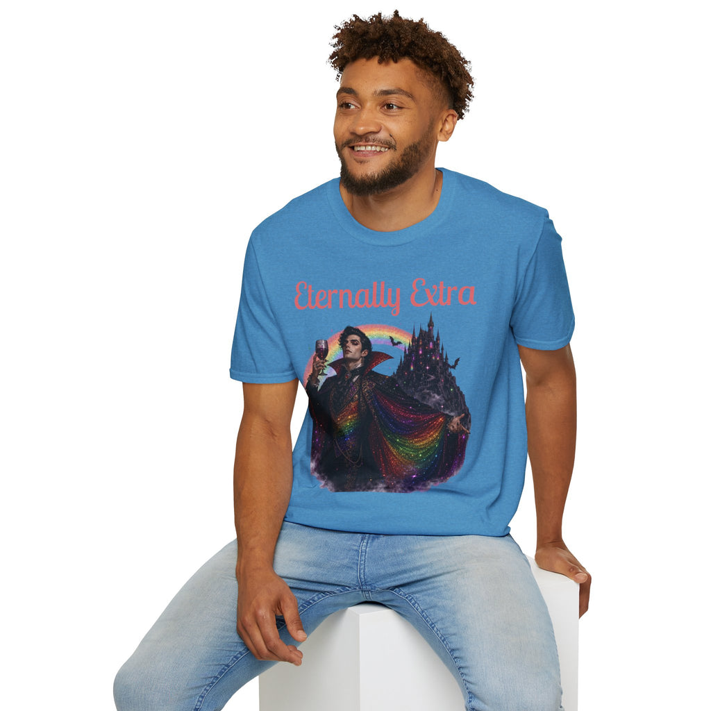 Eternally Extra T-Shirt — Gothic Rainbow Vampire Graphic Tee