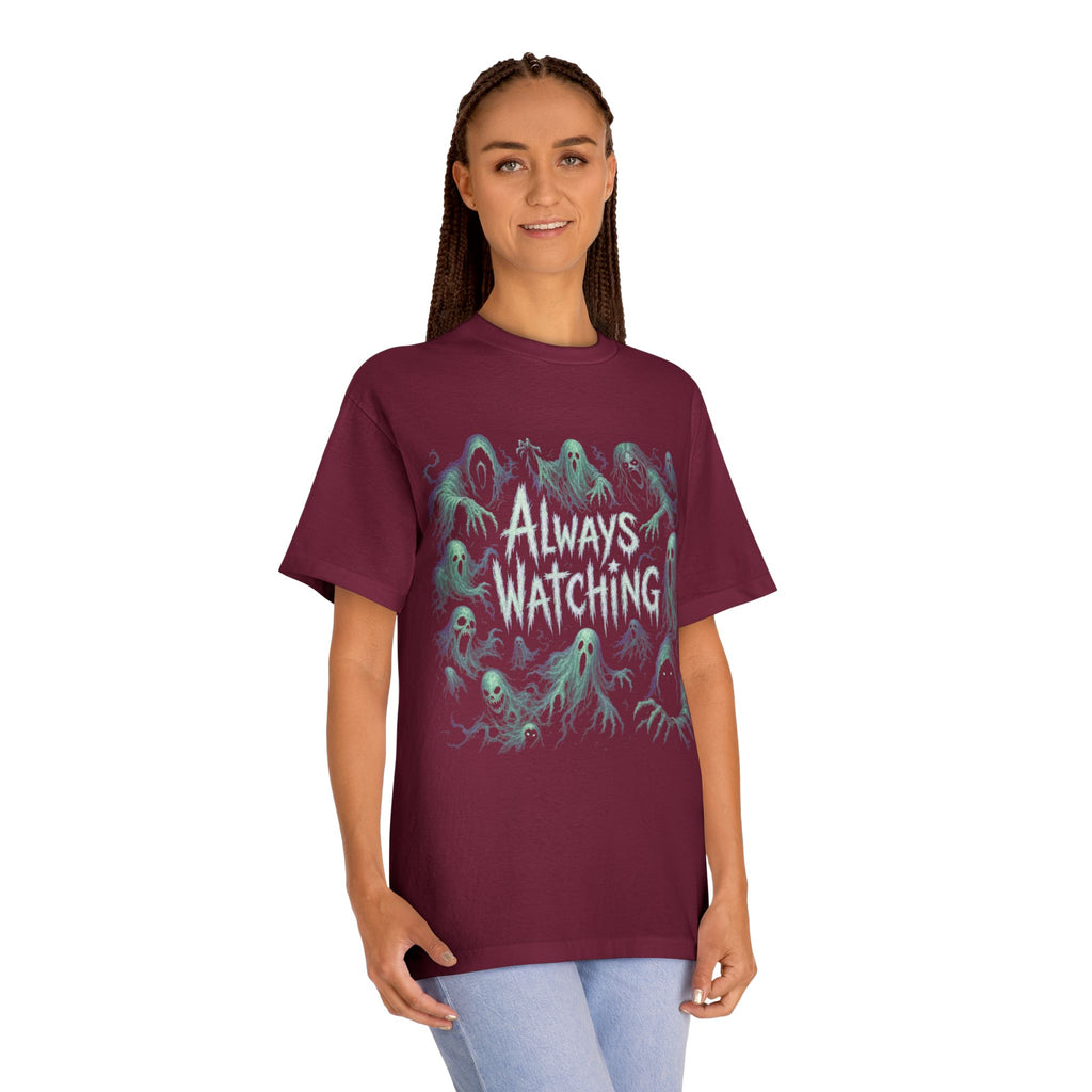 "Always Watching" Ghosts Graphic Tee — Spooky Horror Crewneck