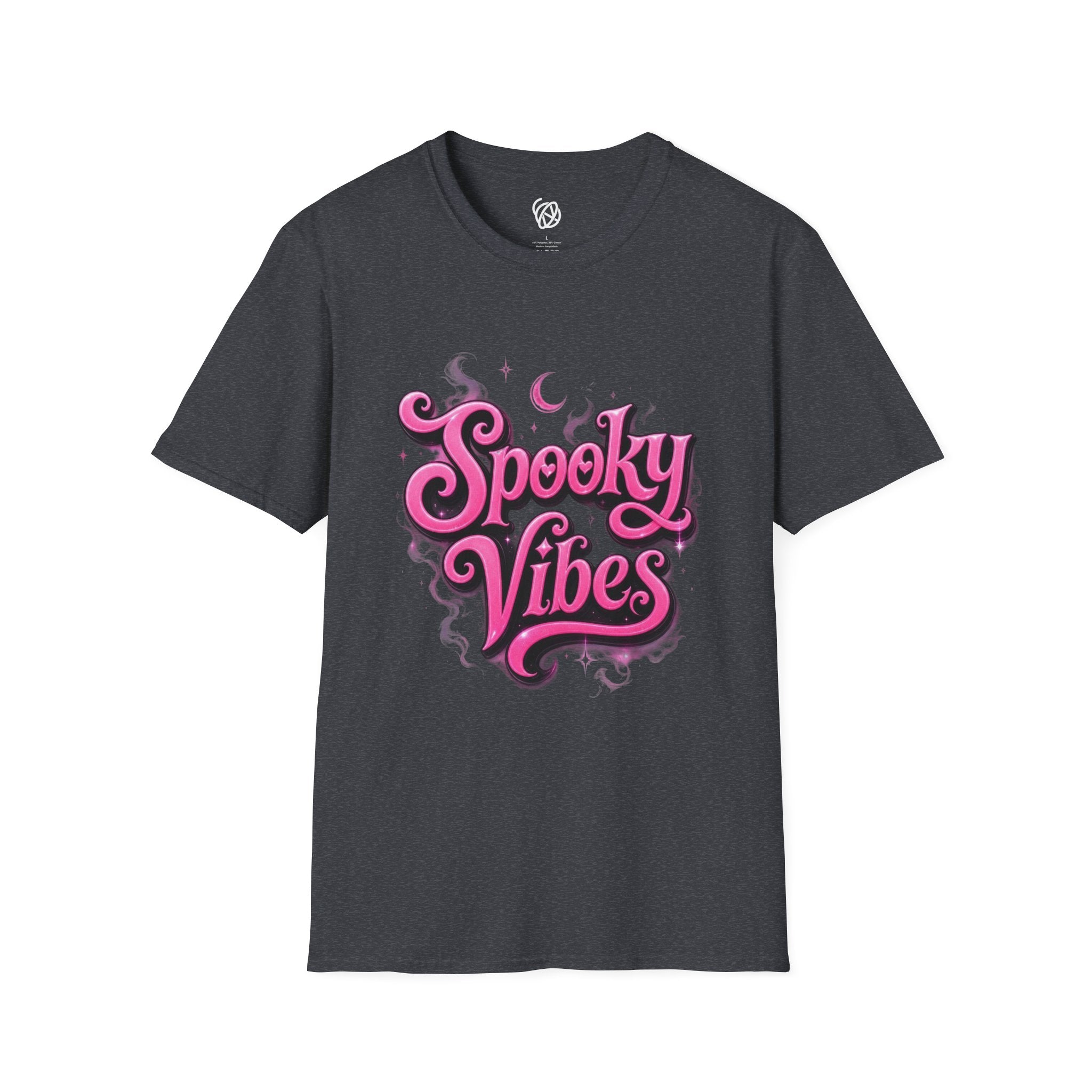 Spooky Vibes T-Shirt — Pink Retro Halloween Graphic Tee