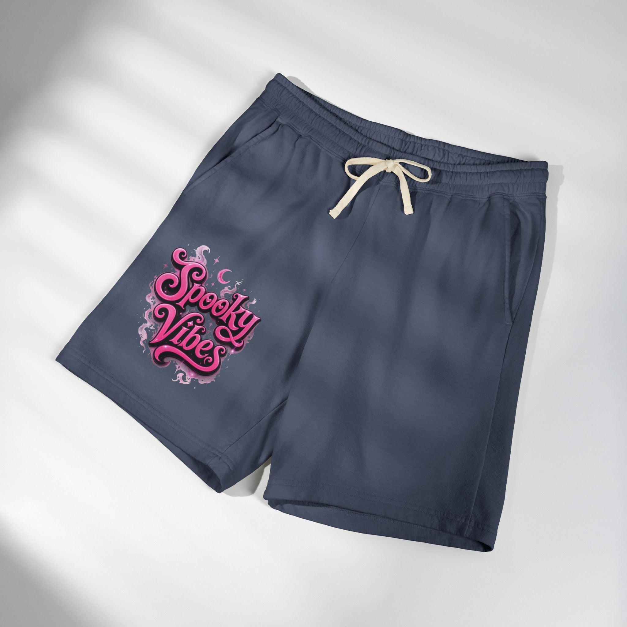 Spooky Vibes Sweat Shorts - Halloween Graphic Fleece Lounge Shorts