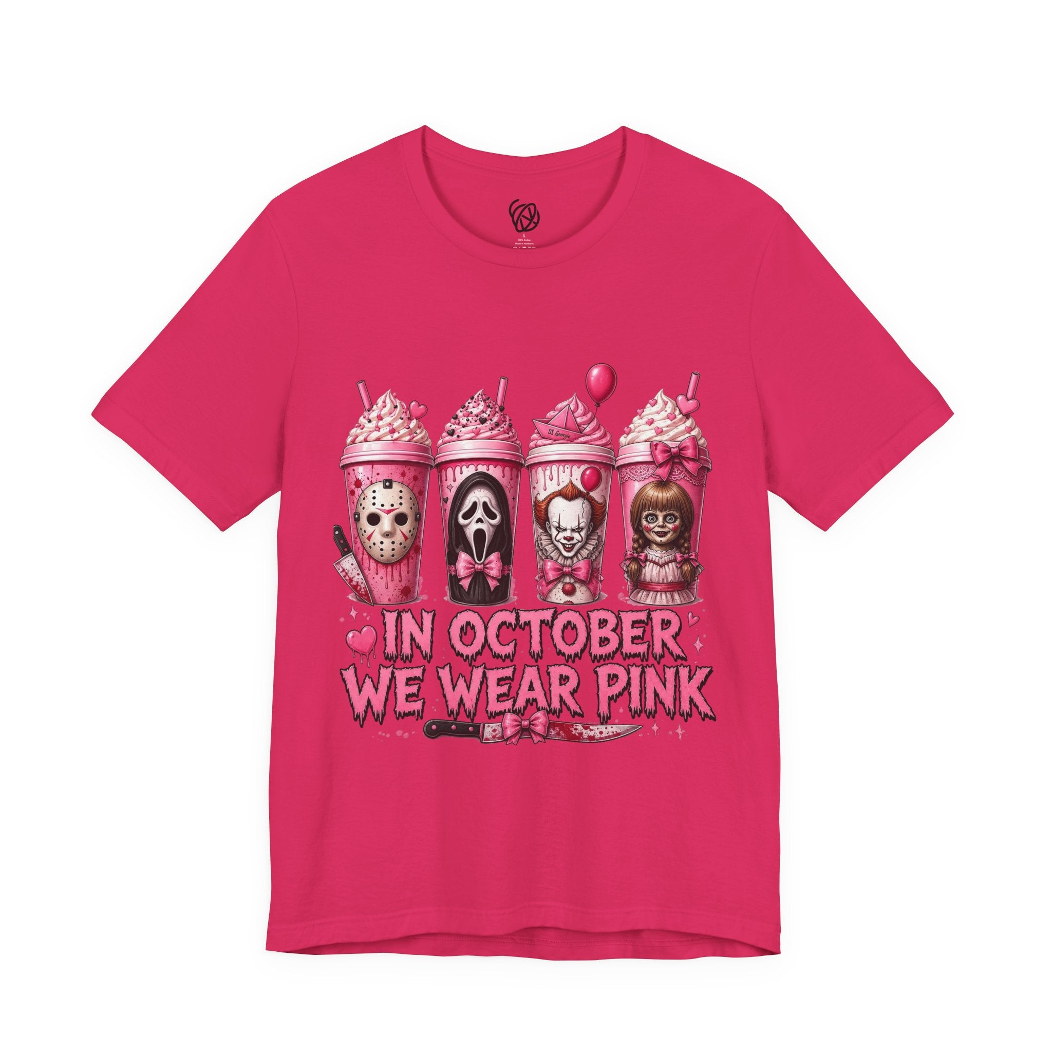 Breast Cancer Awareness Halloween Tee — "In October We Wear Pink" Graphic T-Shirt