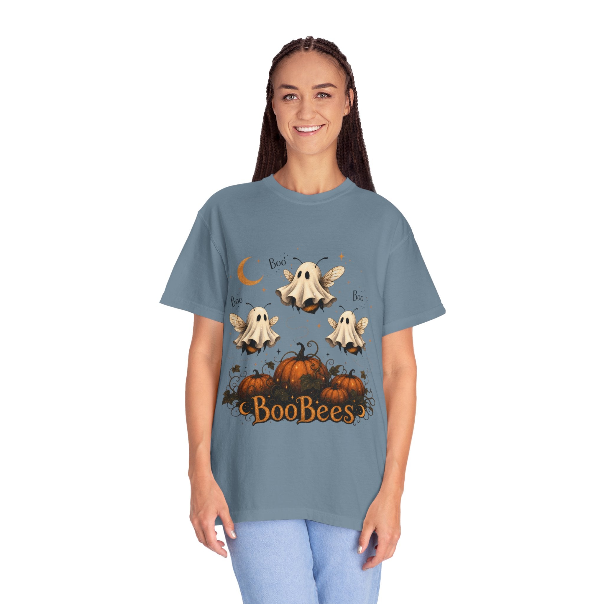 BooBees Halloween T-Shirt — Cute Ghost Bees & Pumpkins Graphic Tee