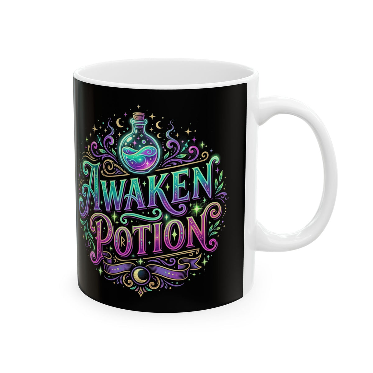 Awaken Your Power Ceramic Mug — Colorful Spiritual Mandala Coffee Cup (11oz & 15oz)